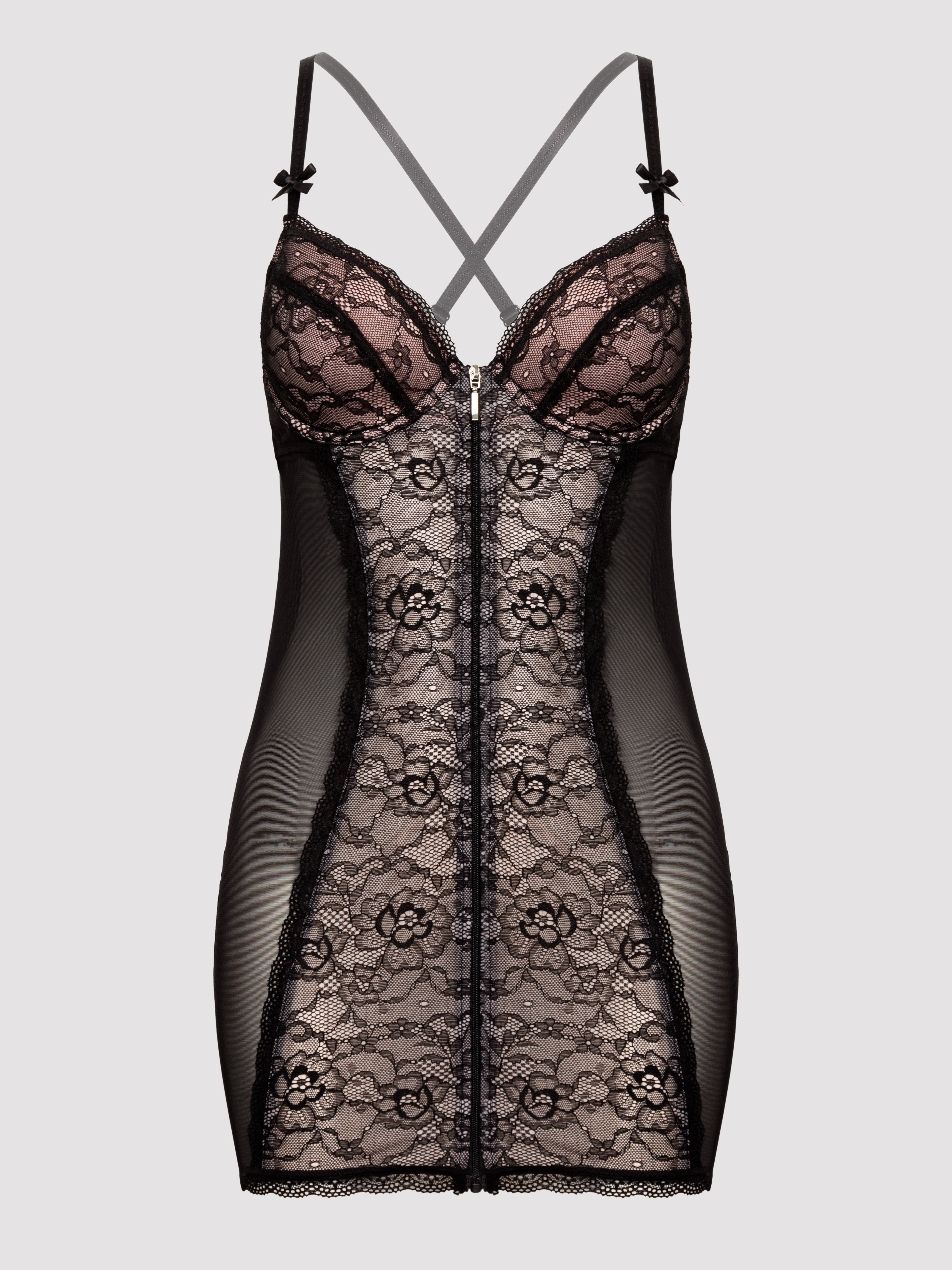 Lovehoney Entice Me Black Lace Dress, Black, hi-res