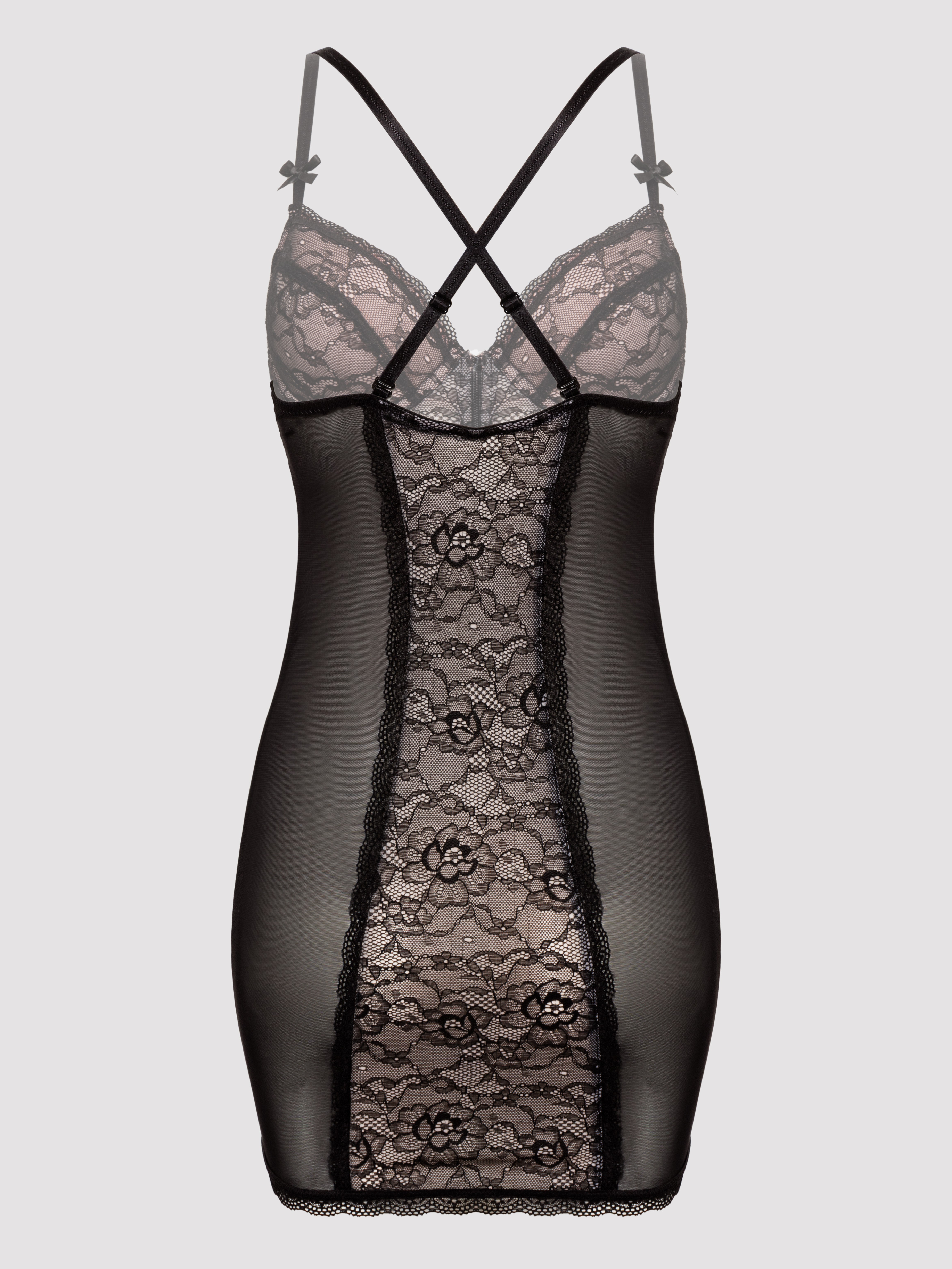 Lovehoney Entice Me Black Lace Dress, Black, hi-res