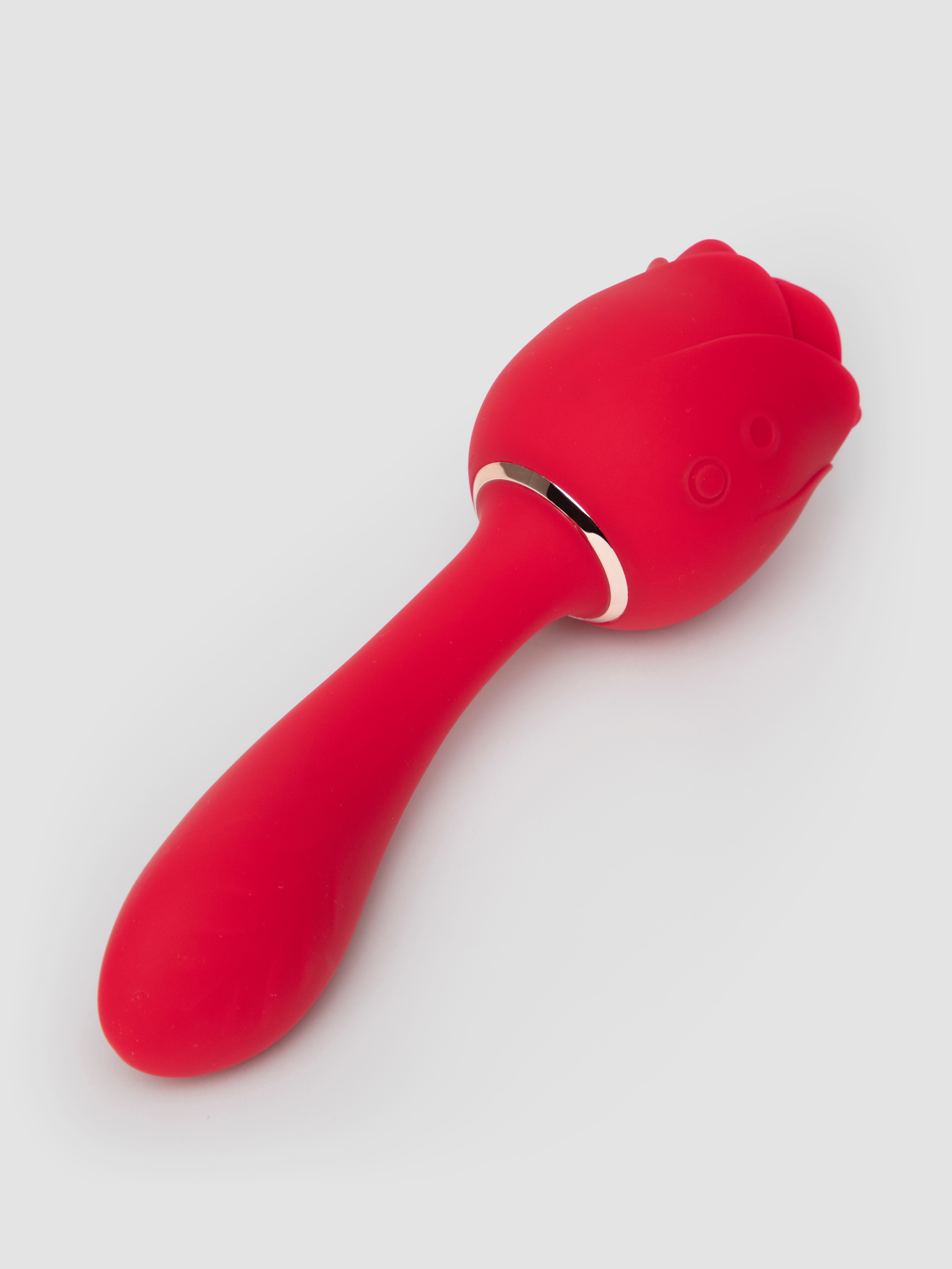 Lovehoney Floral Fantasy Rose Clitoral Suction Stimulator with G-Spot Vibrator, Red, hi-res