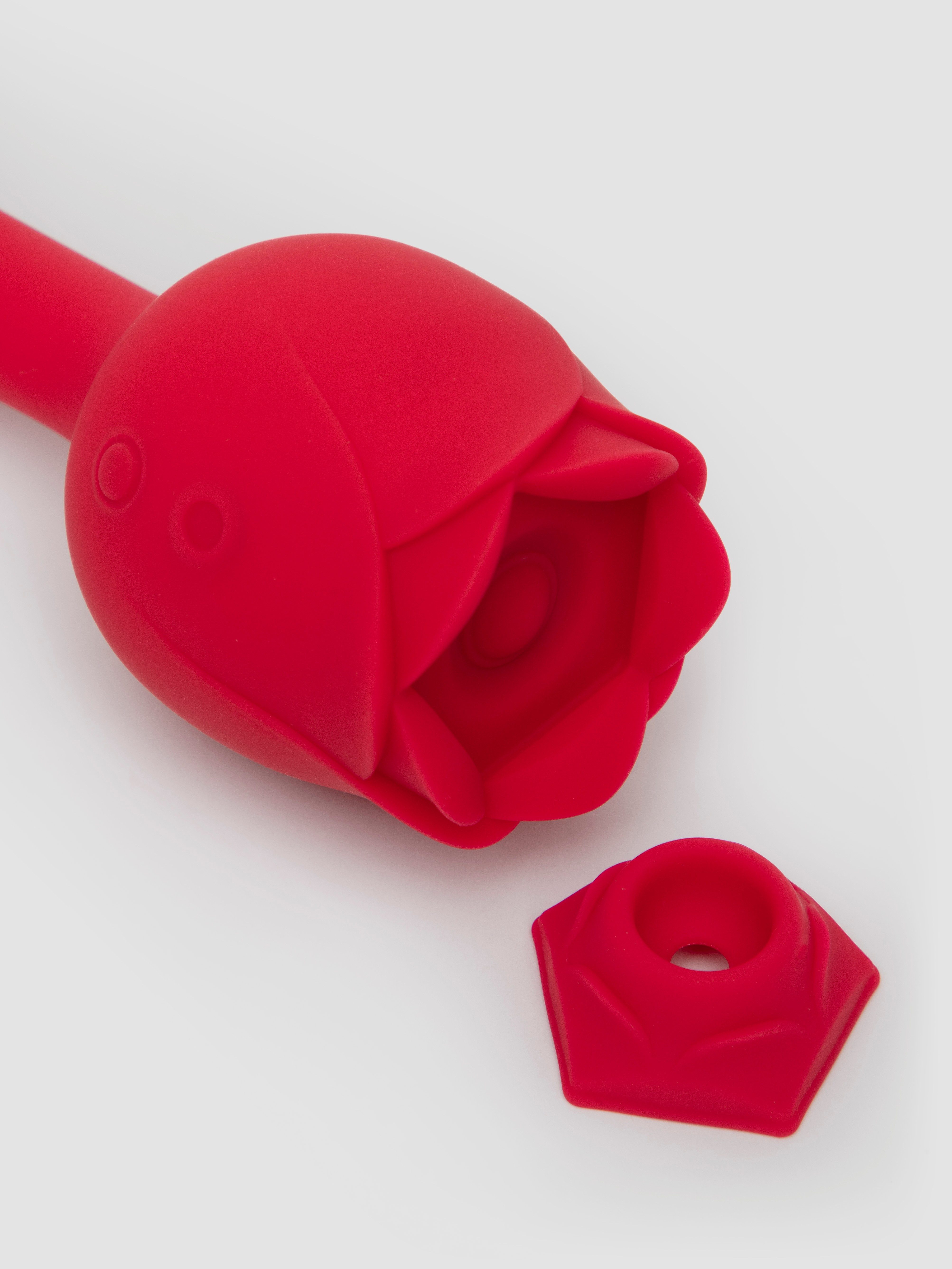 Lovehoney Floral Fantasy Rose Clitoral Suction Stimulator with G-Spot Vibrator, Red, hi-res