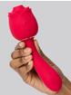 Lovehoney Floral Fantasy Rose Clitoral Suction Stimulator with G-Spot Vibrator, Red, hi-res
