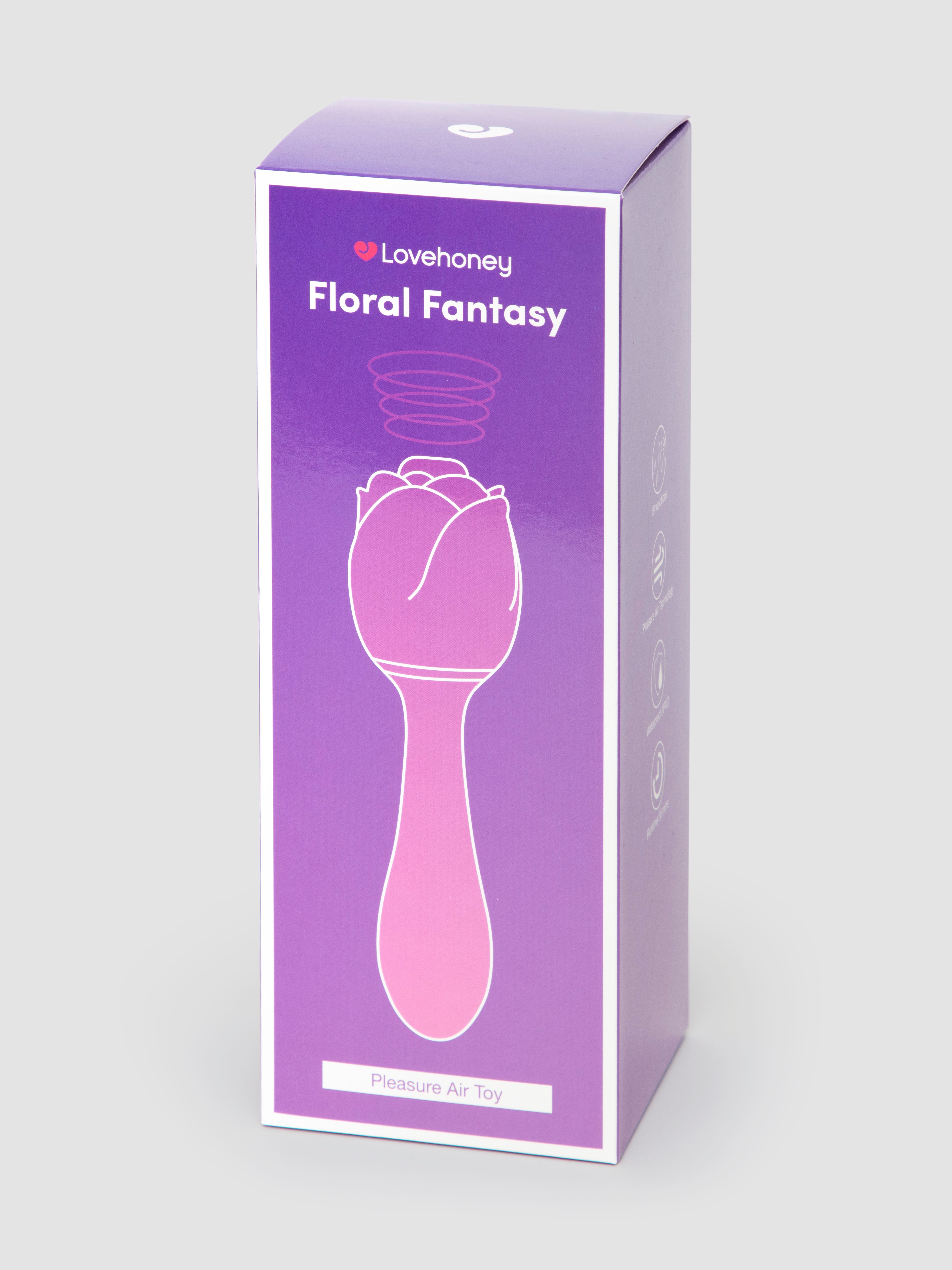 Lovehoney Floral Fantasy Rose Clitoral Suction Stimulator with G-Spot Vibrator, Red, hi-res