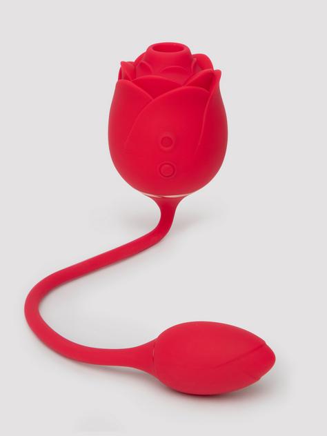 Lovehoney Rose Glow 2-in-1 Clitoral Suction Stimulator with Egg Vibrator, Red, hi-res