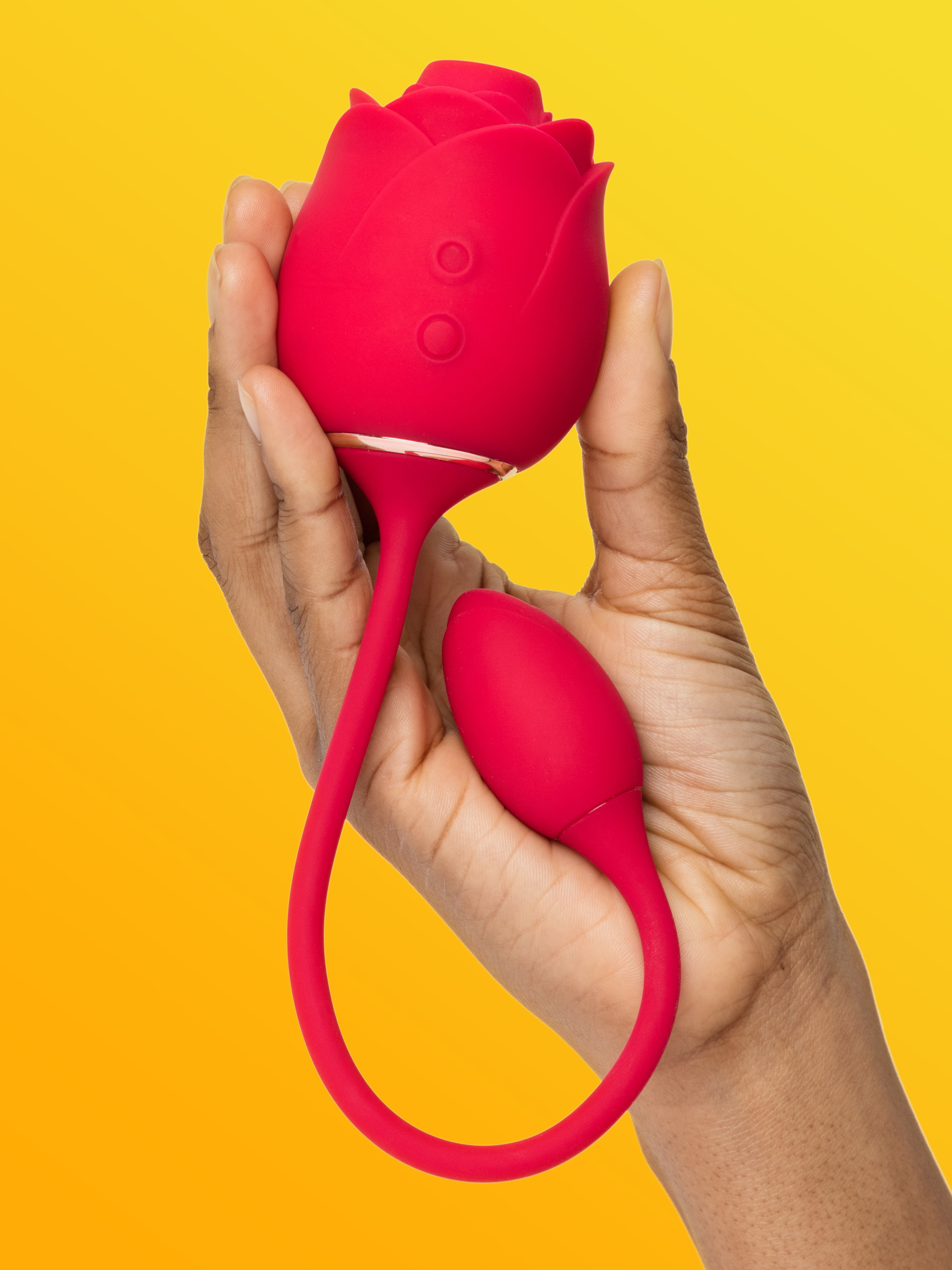Lovehoney Rose Glow 2-in-1 Clitoral Suction Stimulator with Egg Vibrator, Red, hi-res