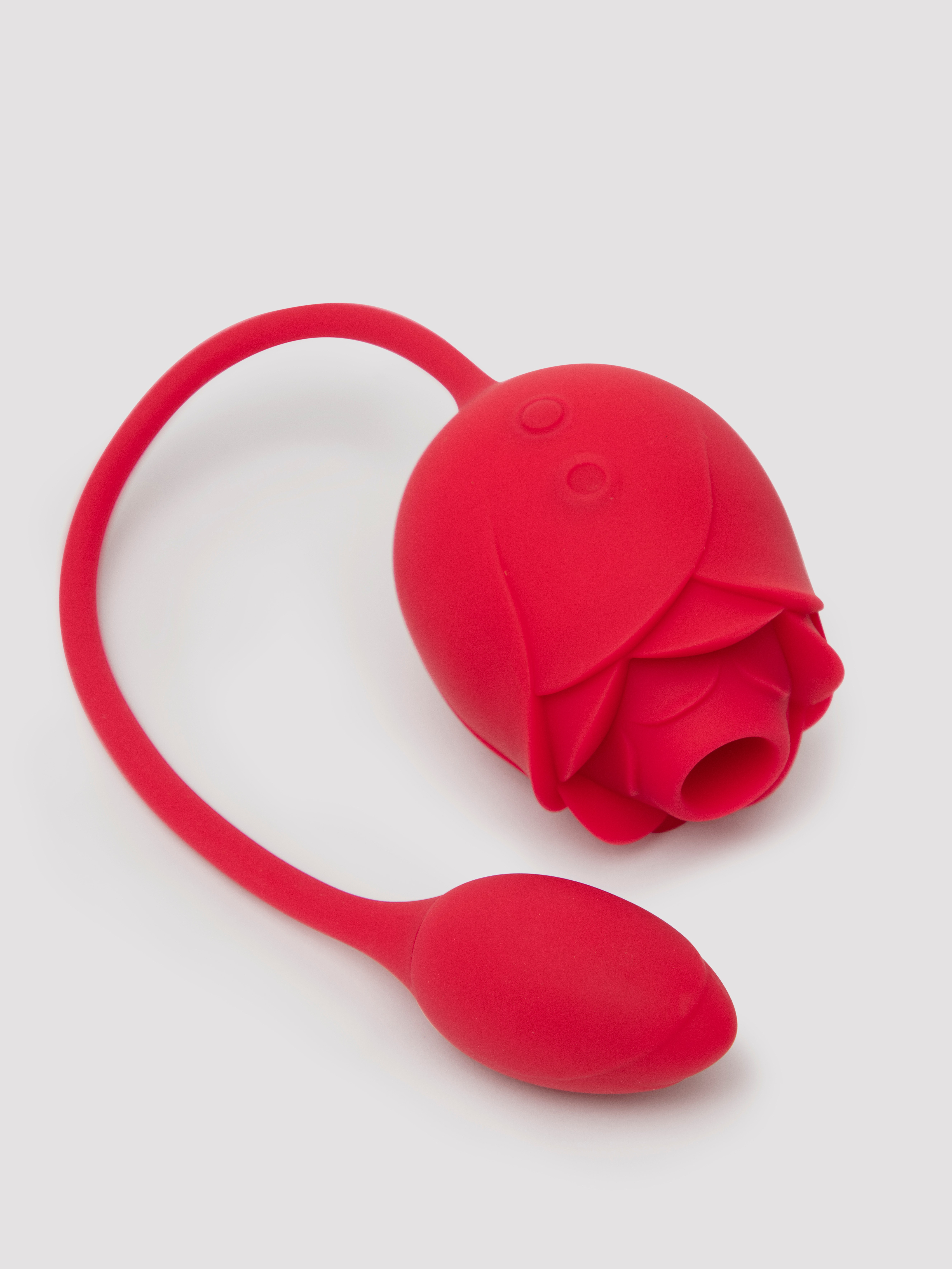 Lovehoney Rose Glow 2-in-1 Clitoral Suction Stimulator with Egg Vibrator, Red, hi-res