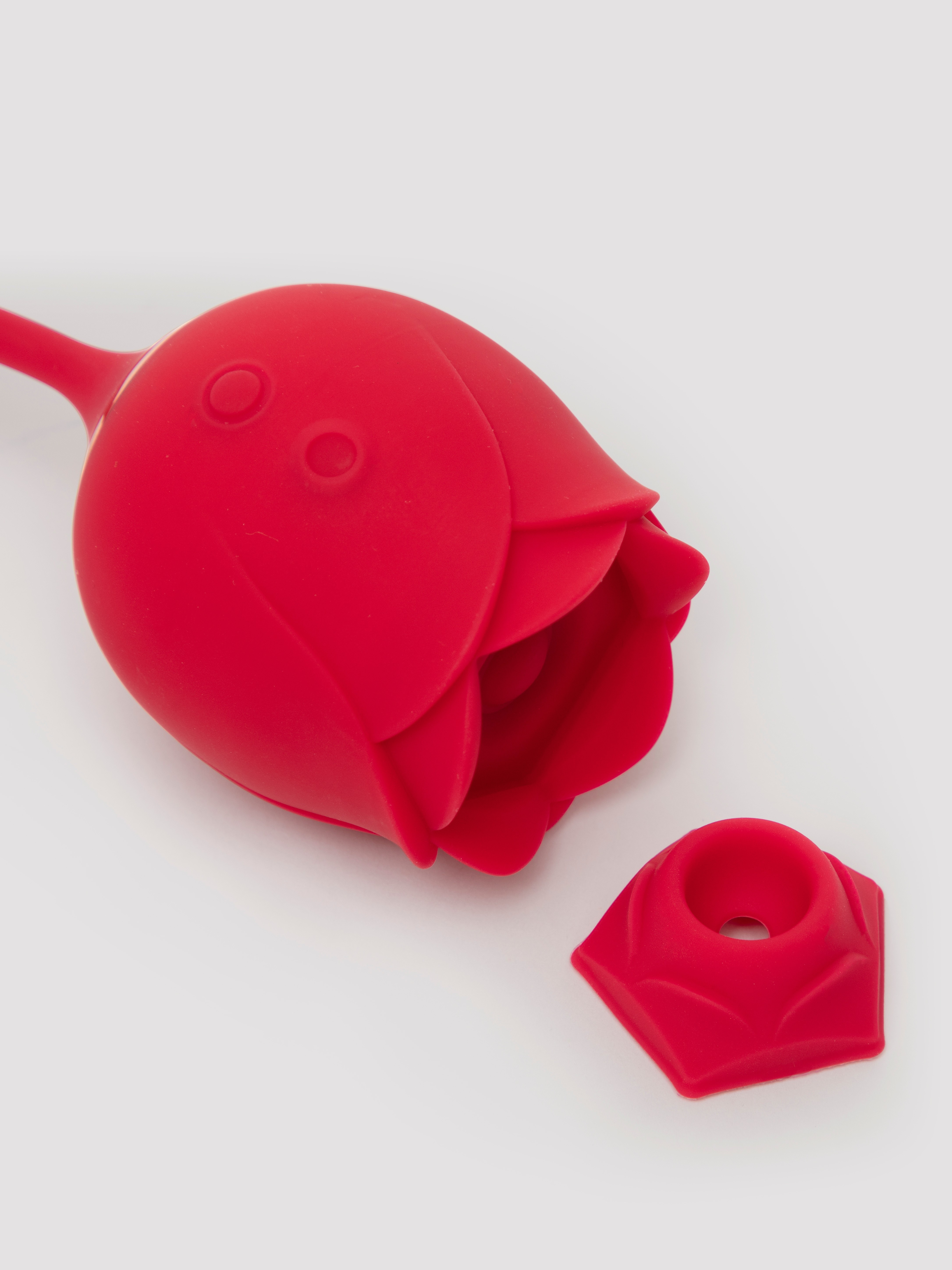 Lovehoney Rose Glow 2-in-1 Clitoral Suction Stimulator with Egg Vibrator, Red, hi-res