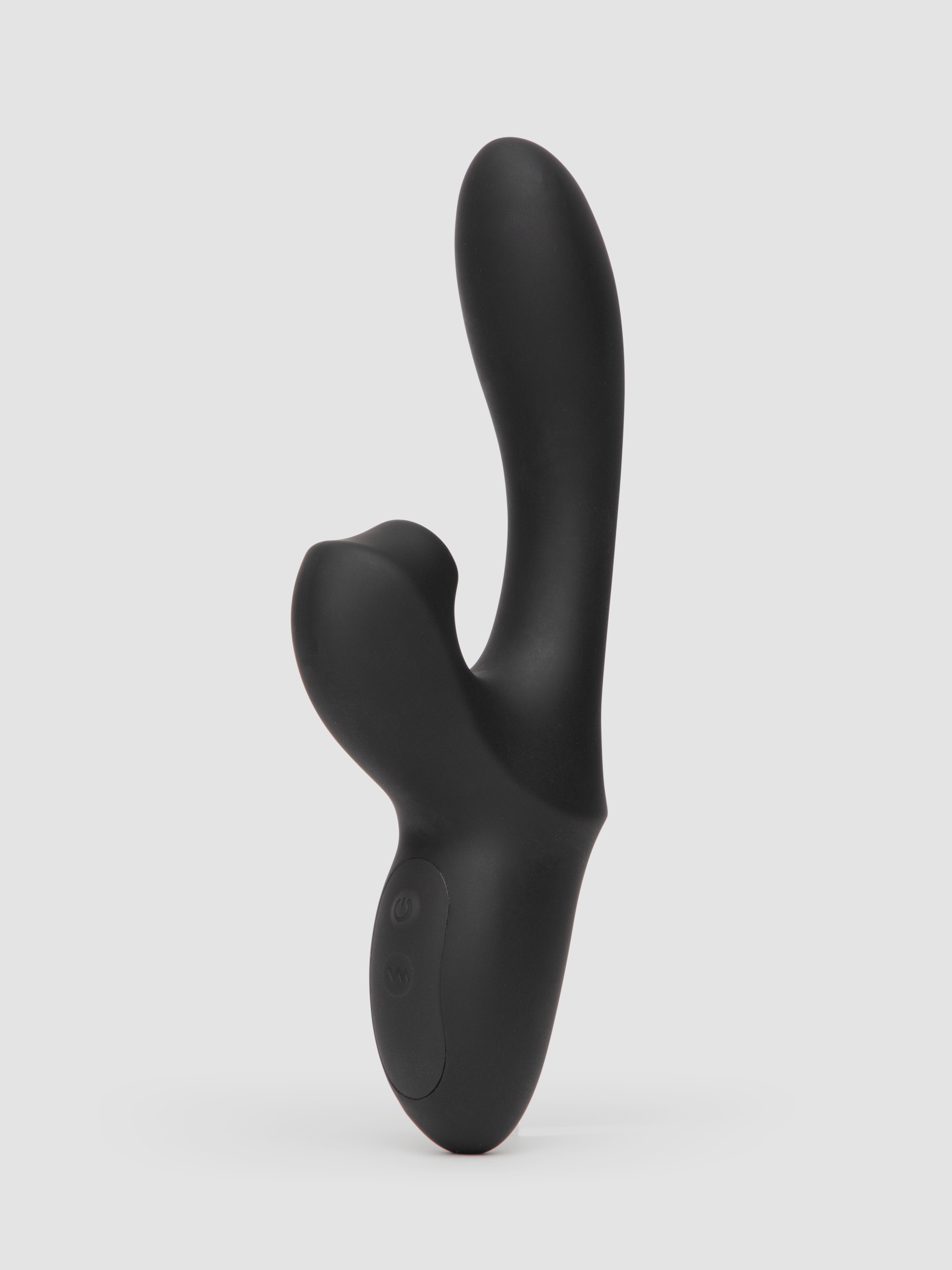 Image of Lovehoney Dual Embrace Warming G-Spot and Clitoral Suction Rabbit Vibrator - Black