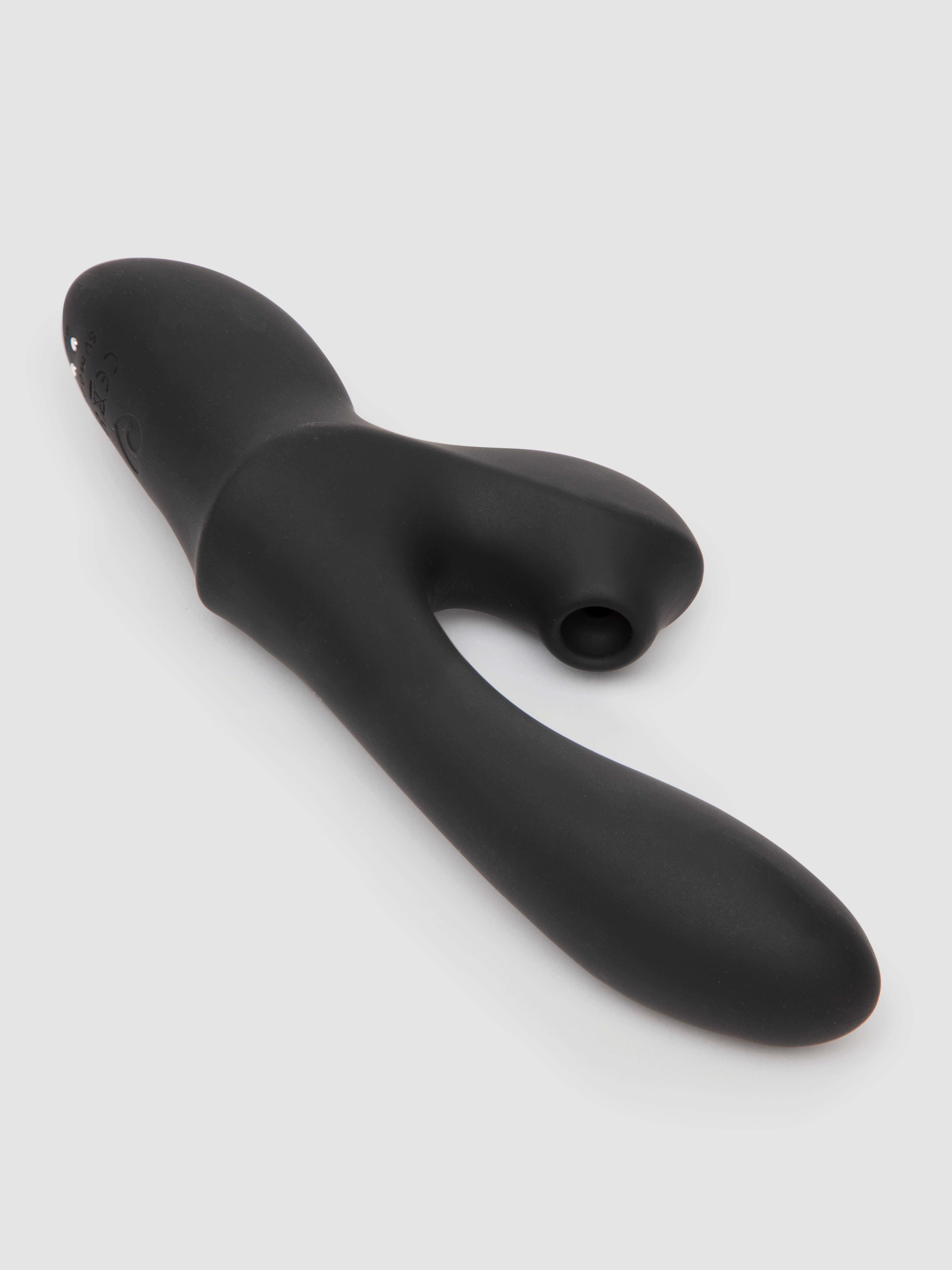 Lovehoney Dual Embrace Warming G-Spot and Clitoral Suction Rabbit Vibrator, Black, hi-res