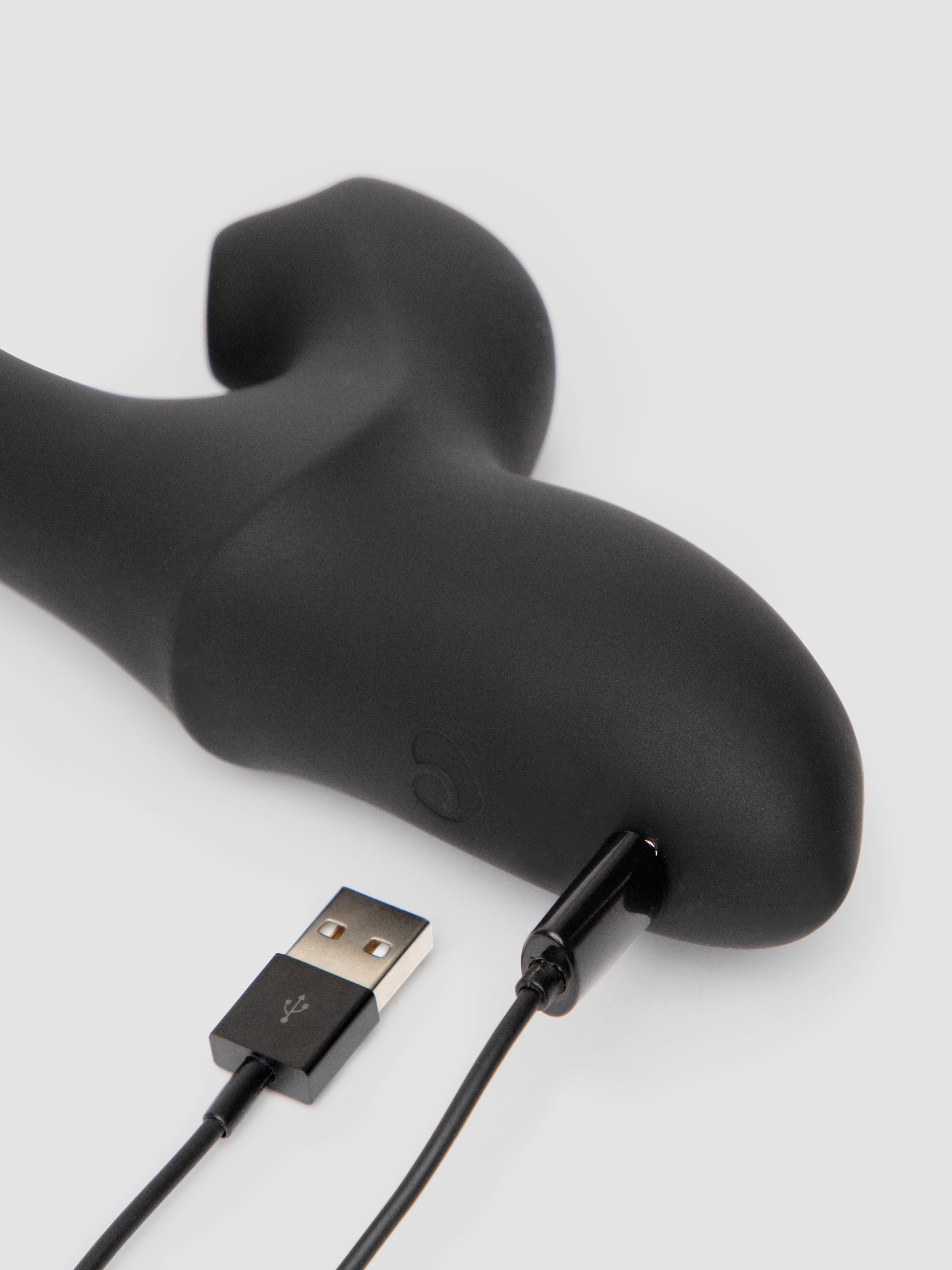 Lovehoney Dual Embrace Warming G-Spot and Clitoral Suction Rabbit Vibrator, Black, hi-res