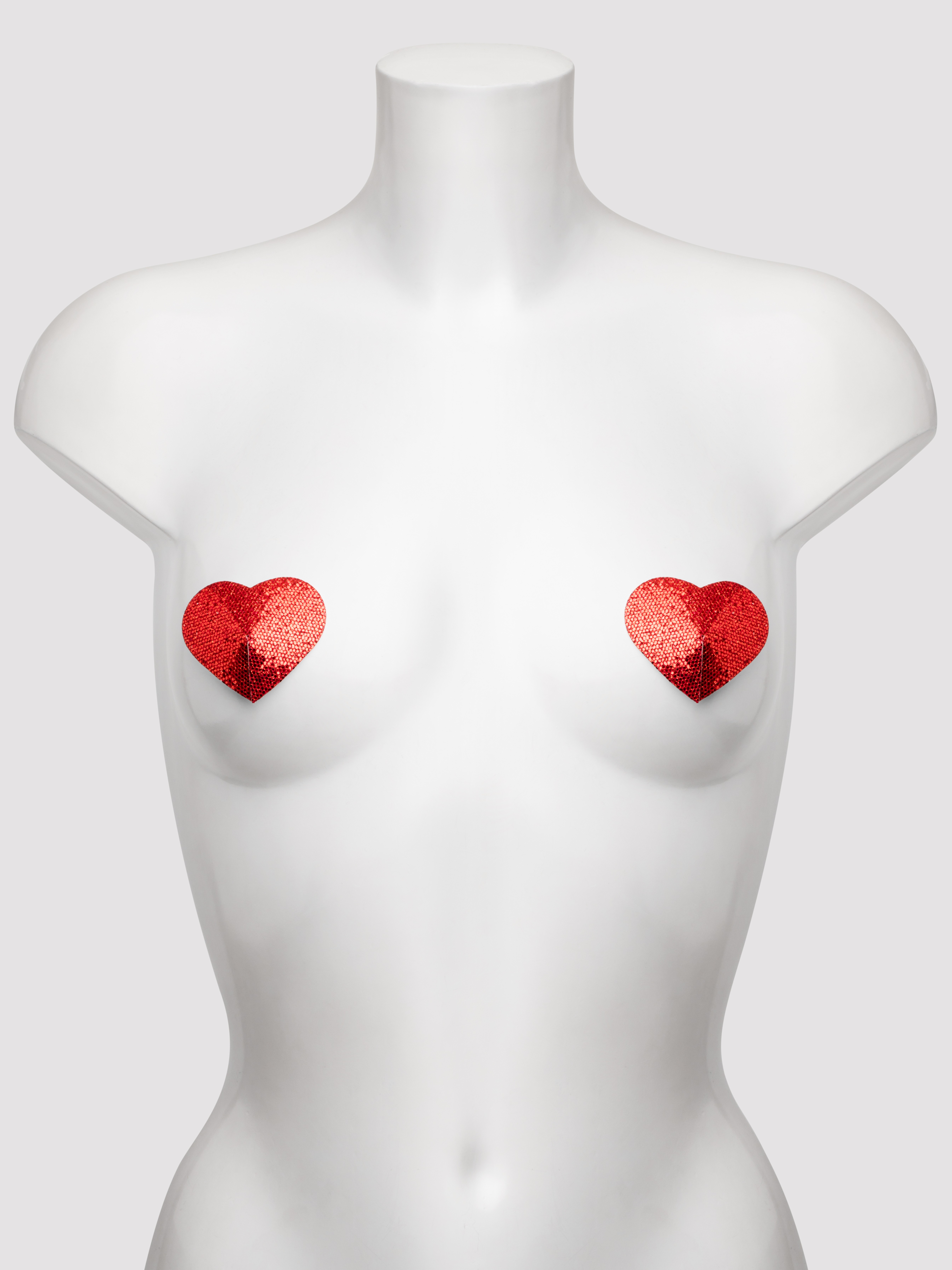 Lovehoney Oh! Red Heart Shaped Nipple Pasties, Red, hi-res