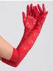 Lovehoney Fantasy Black Elbow-Length Lace Gloves, Red, hi-res