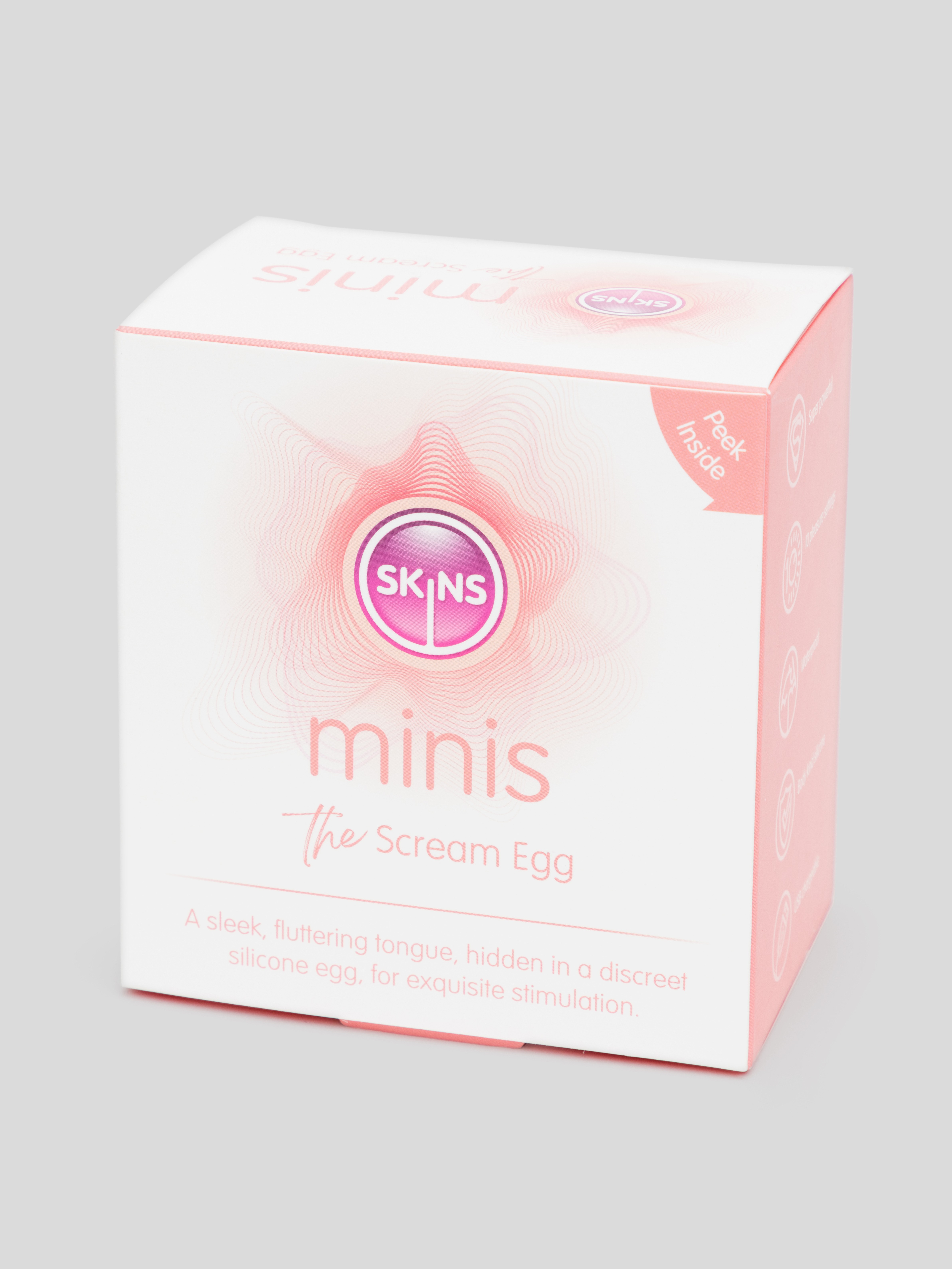 Skins Minis The Scream Silicone Flickering Tongue Vibrating Egg, Pink, hi-res