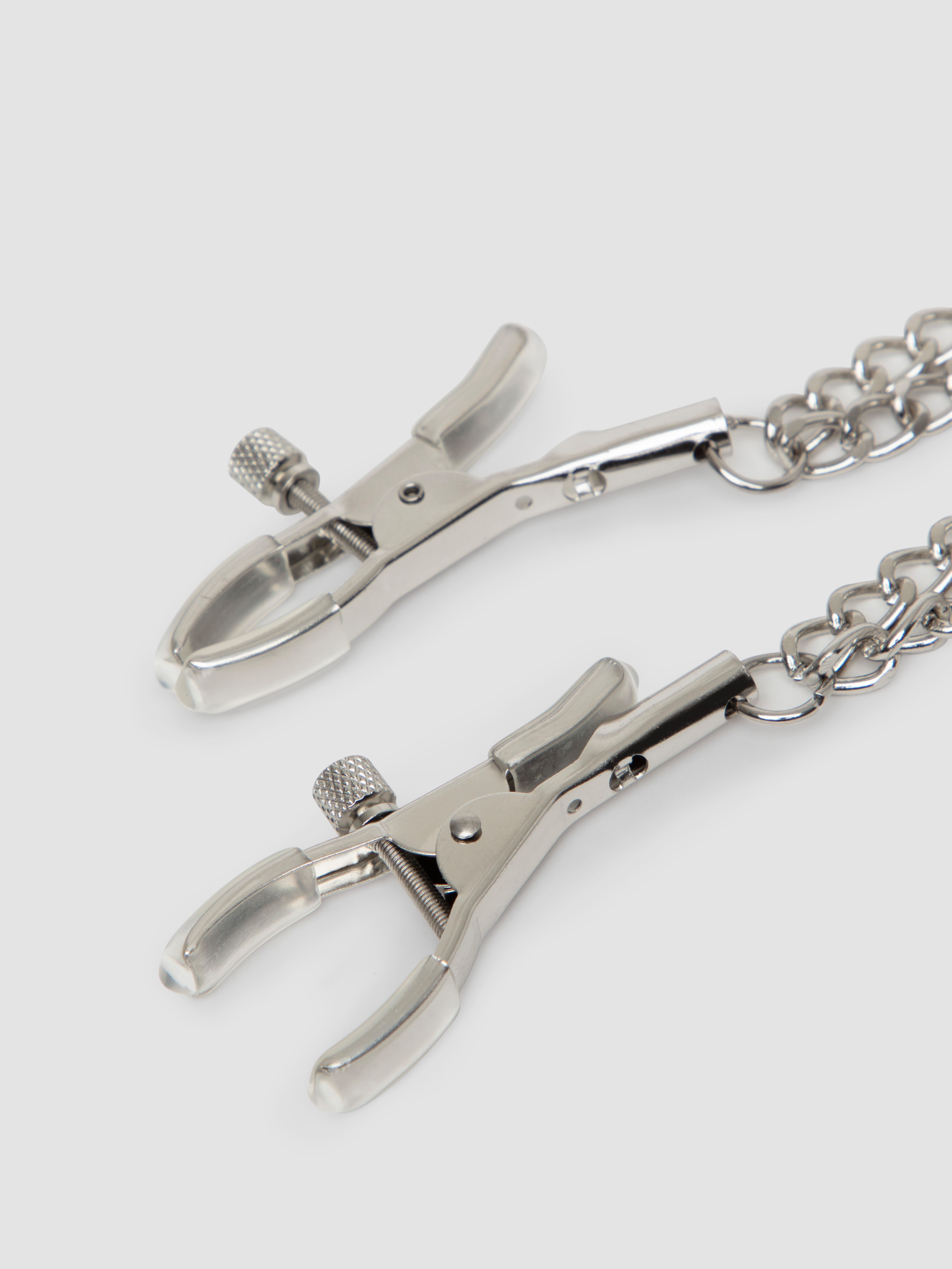 Bondage Boutique Charm Adjustable Nipple Clamps, Silver, hi-res