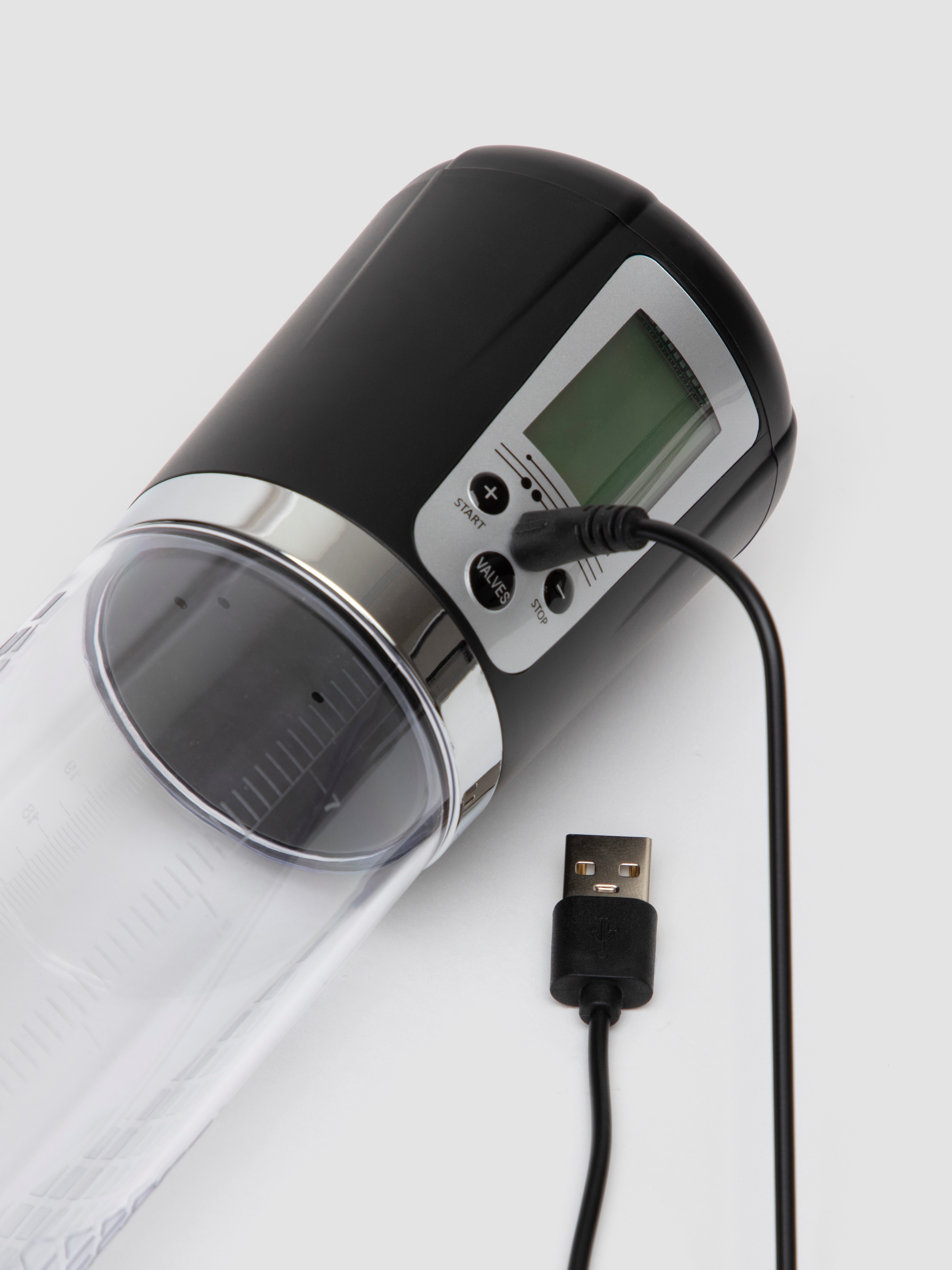 Pumped Premium Rechargeable Automatic LCD Penis Pump, Clear, hi-res