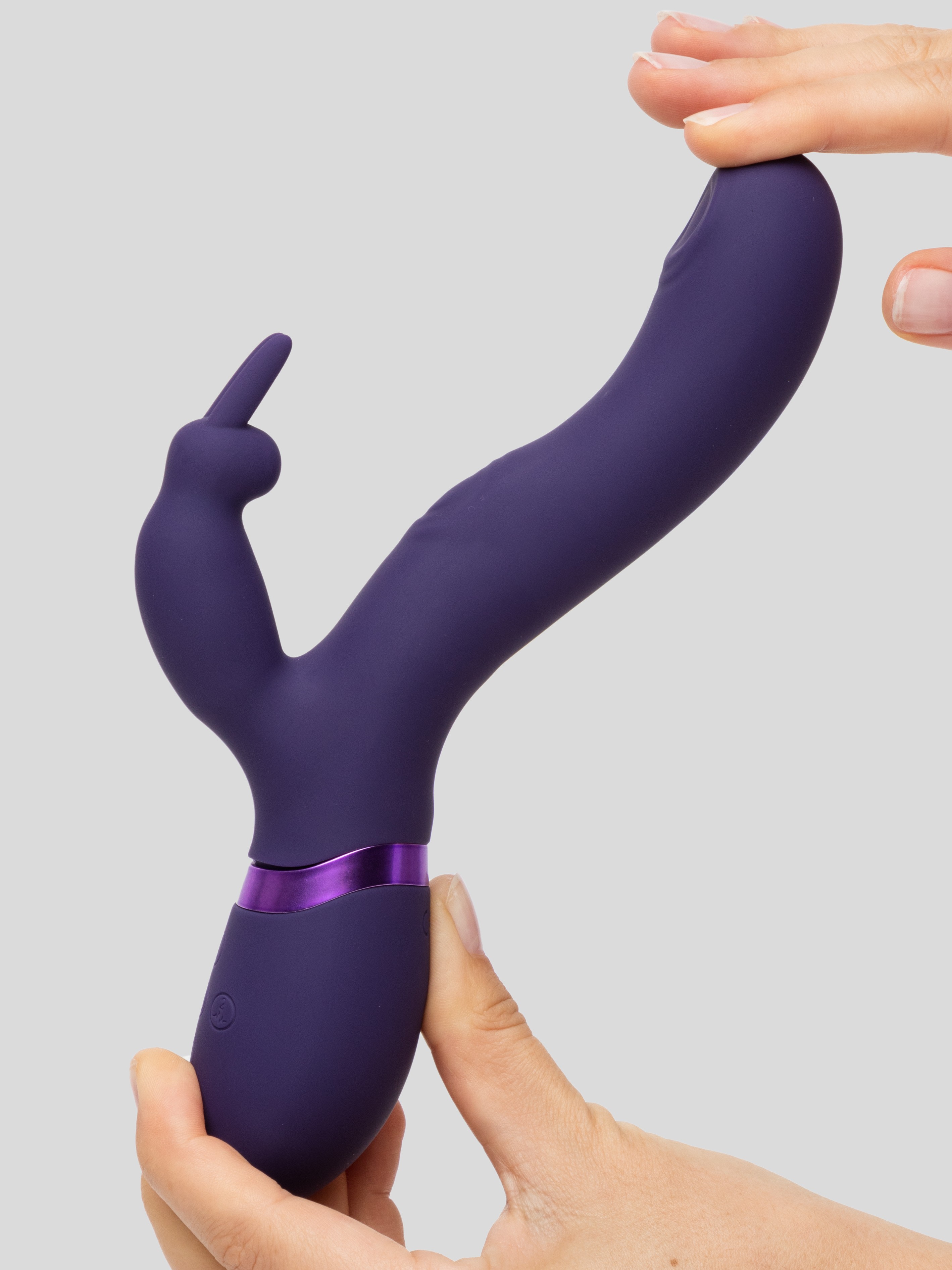Vive MAY Rechargeable Pulsing Silicone Rabbit Vibrator, Purple, hi-res