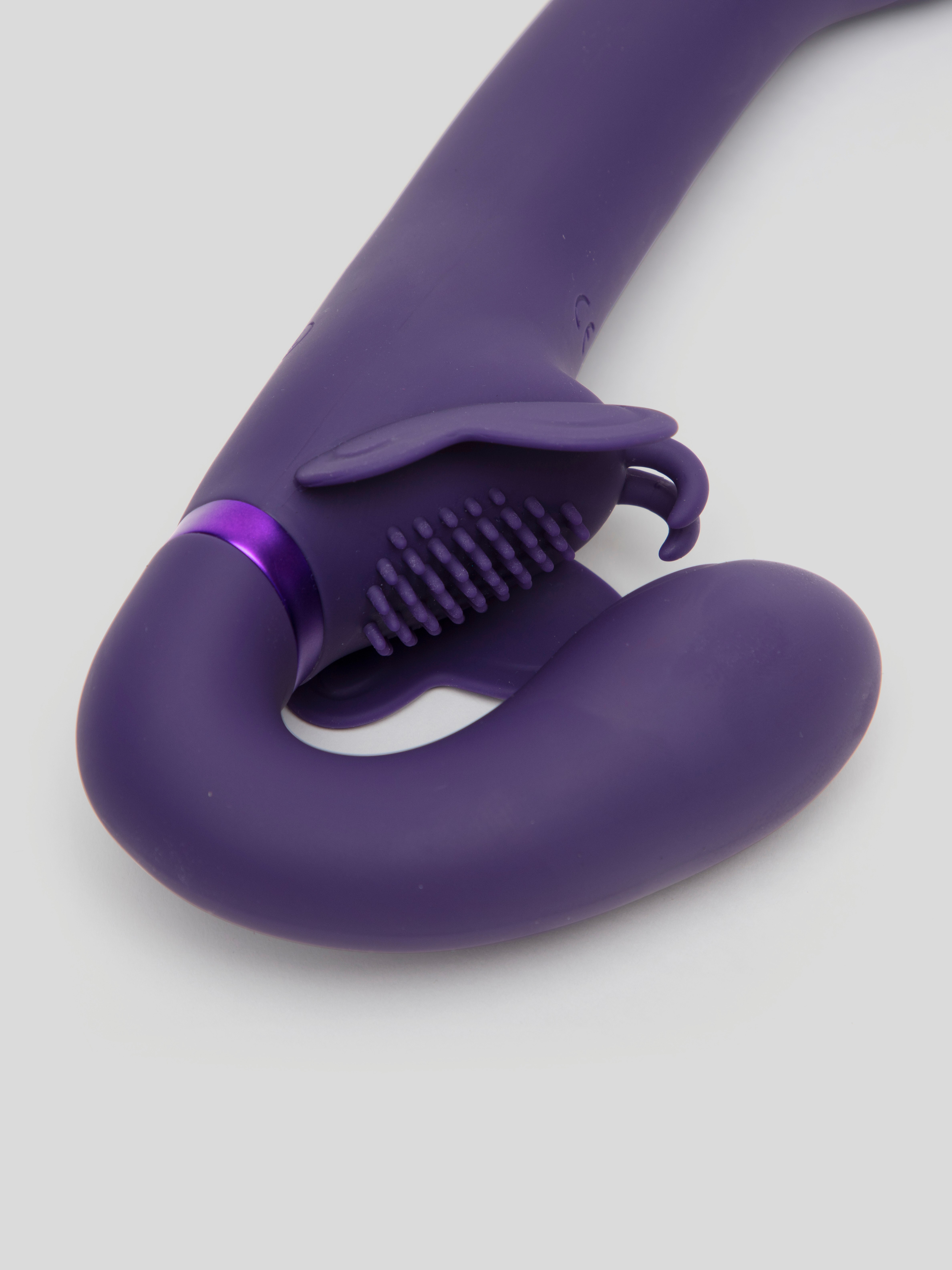 Vive SATU Rechargeable Pulsing Strapless Strap-On with Clitoral Stimulation, Purple, hi-res