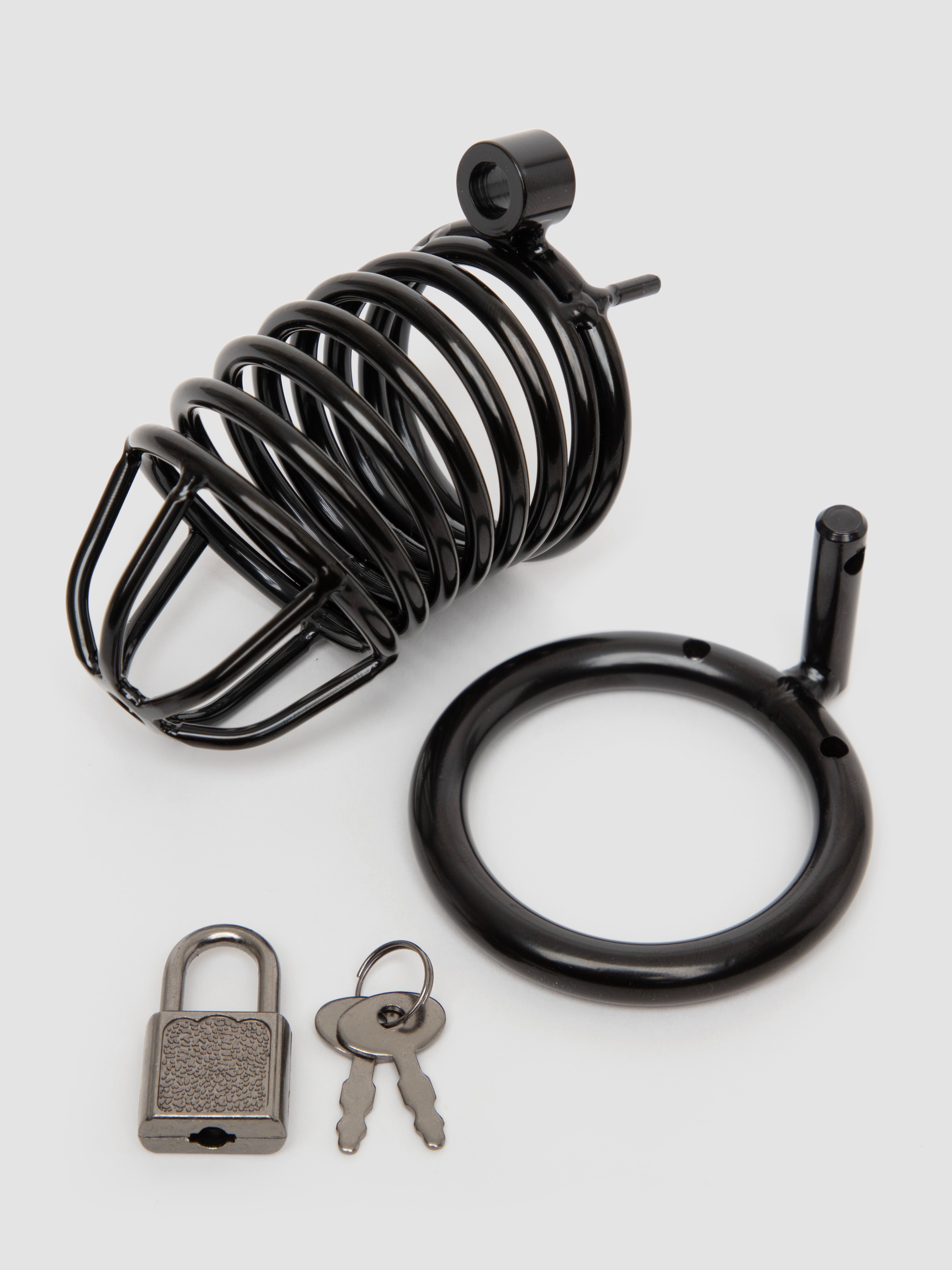 DOMINIX Deluxe Chastity Cock Cage 4.5 Inch, Black, hi-res