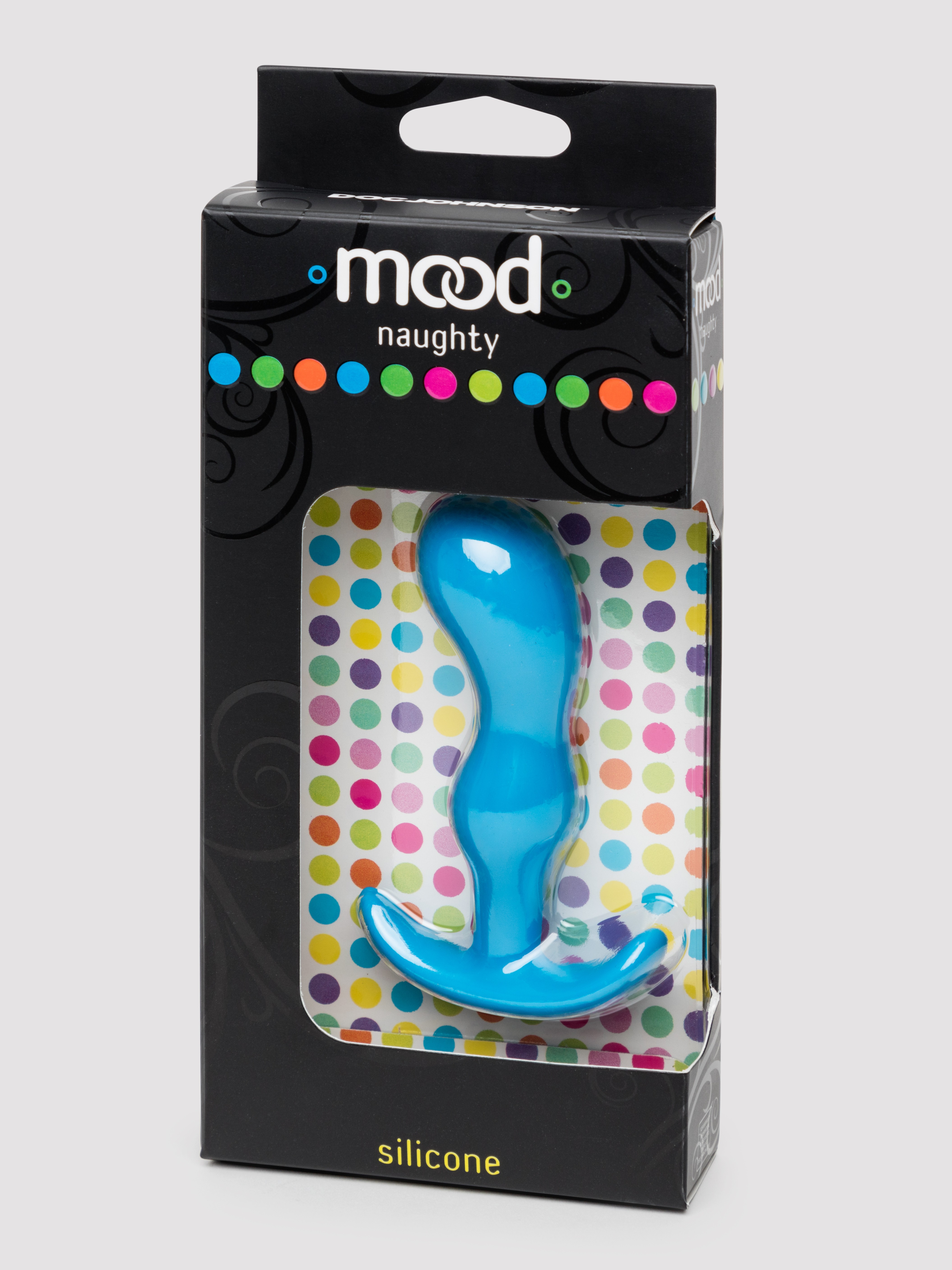 Doc Johnson Mood Naughty 2 Medium Body-Contoured Butt Plug 3.75 Inch, Blue, hi-res