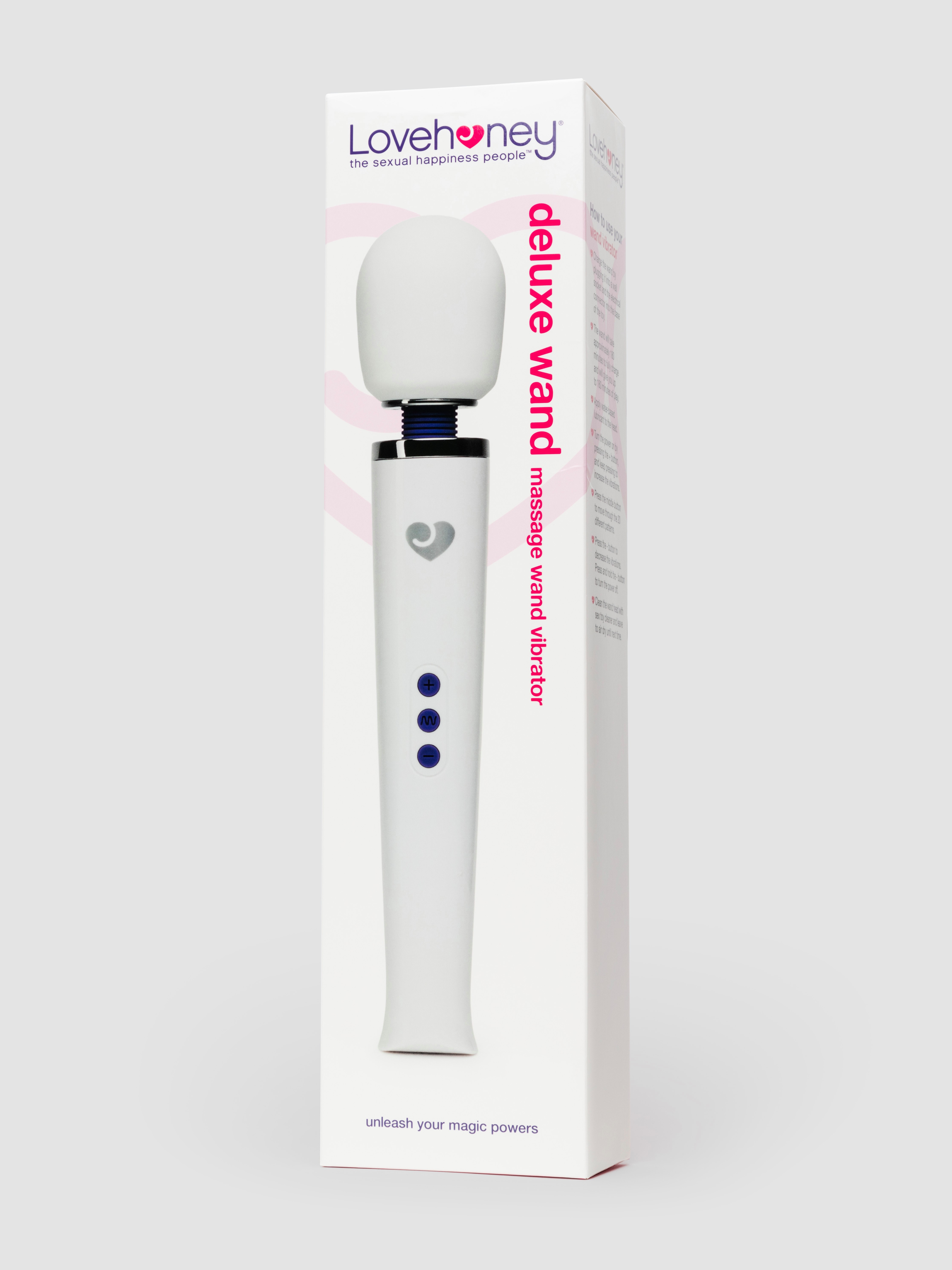 Lovehoney Deluxe Extra Powerful Rechargeable Wand Massager, White, hi-res