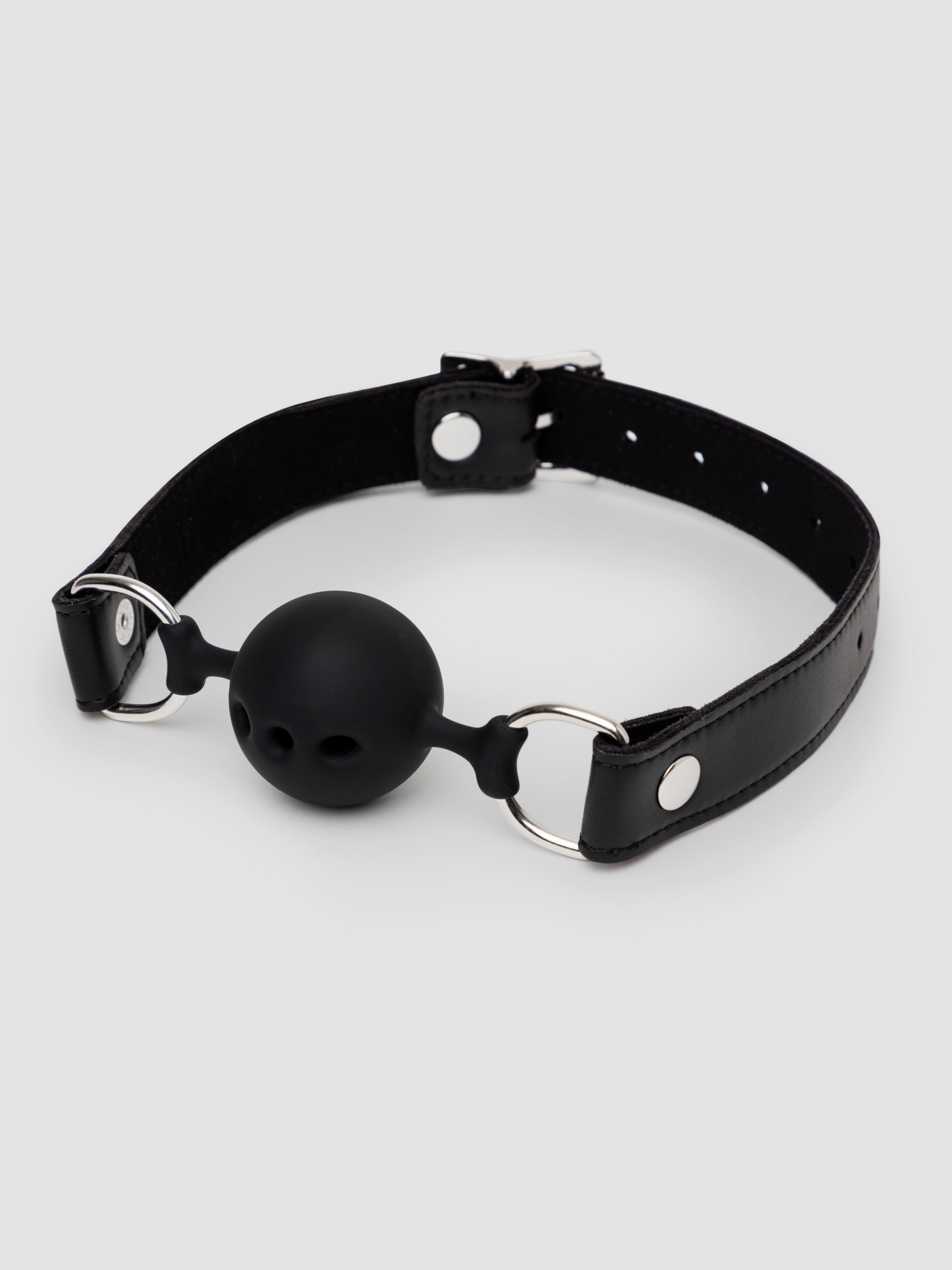 Bondage Boutique Silicone Ball Gag Training System , Black, hi-res