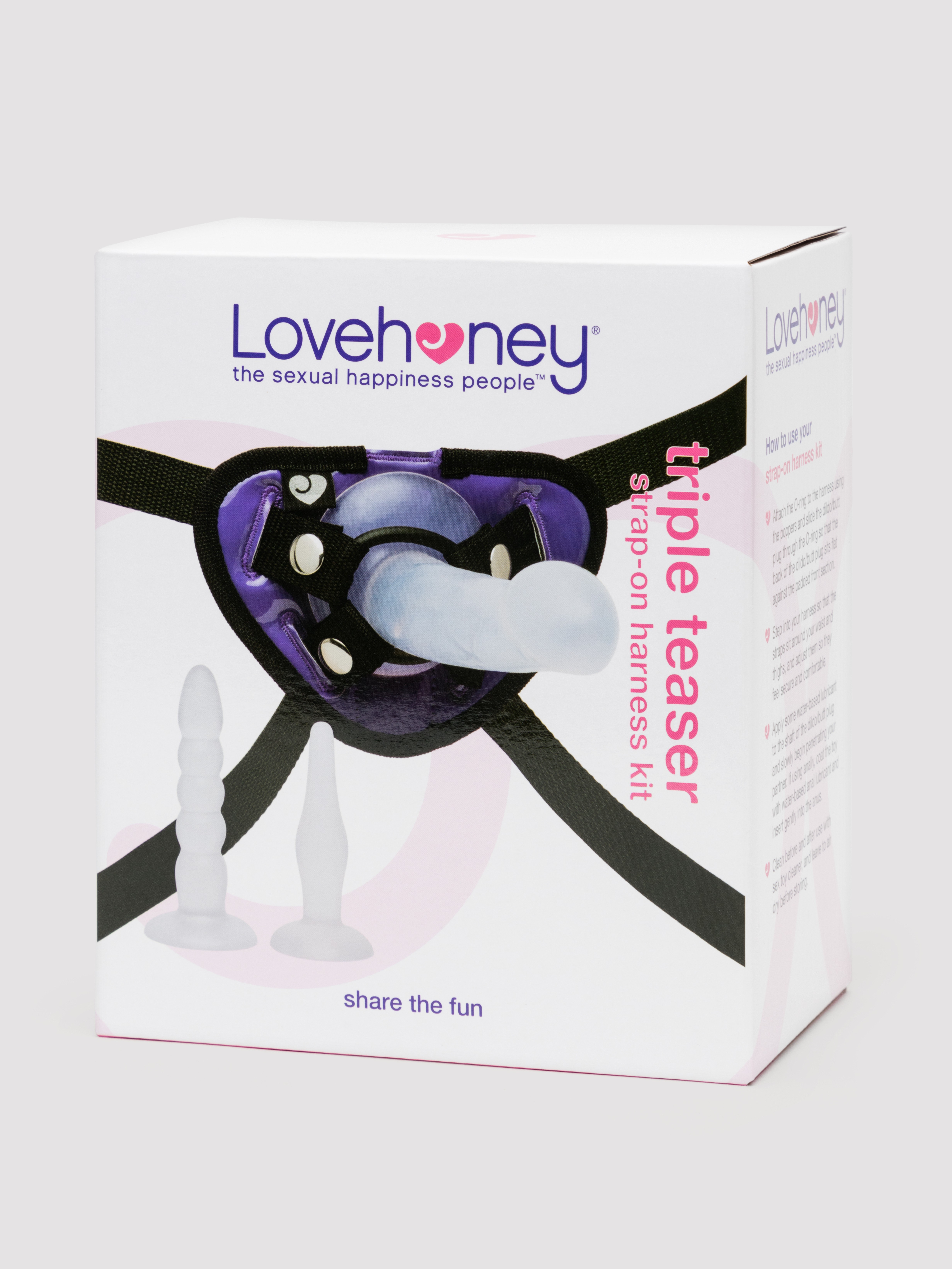 Lovehoney Triple Teaser Strap-On Kit (4 Piece) , Clear, hi-res