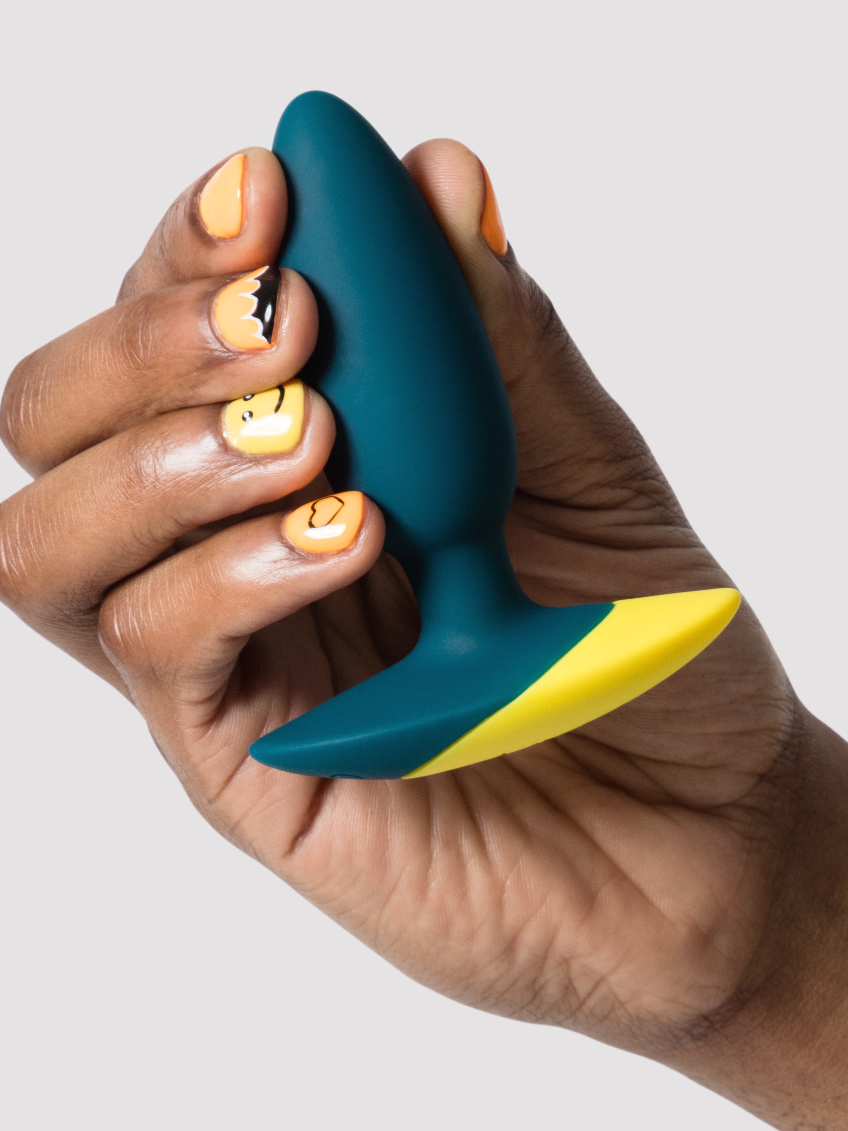 ROMP Bass Rechargeable Silicone Vibrating Butt Plug 3.5 Inches, Blue, hi-res