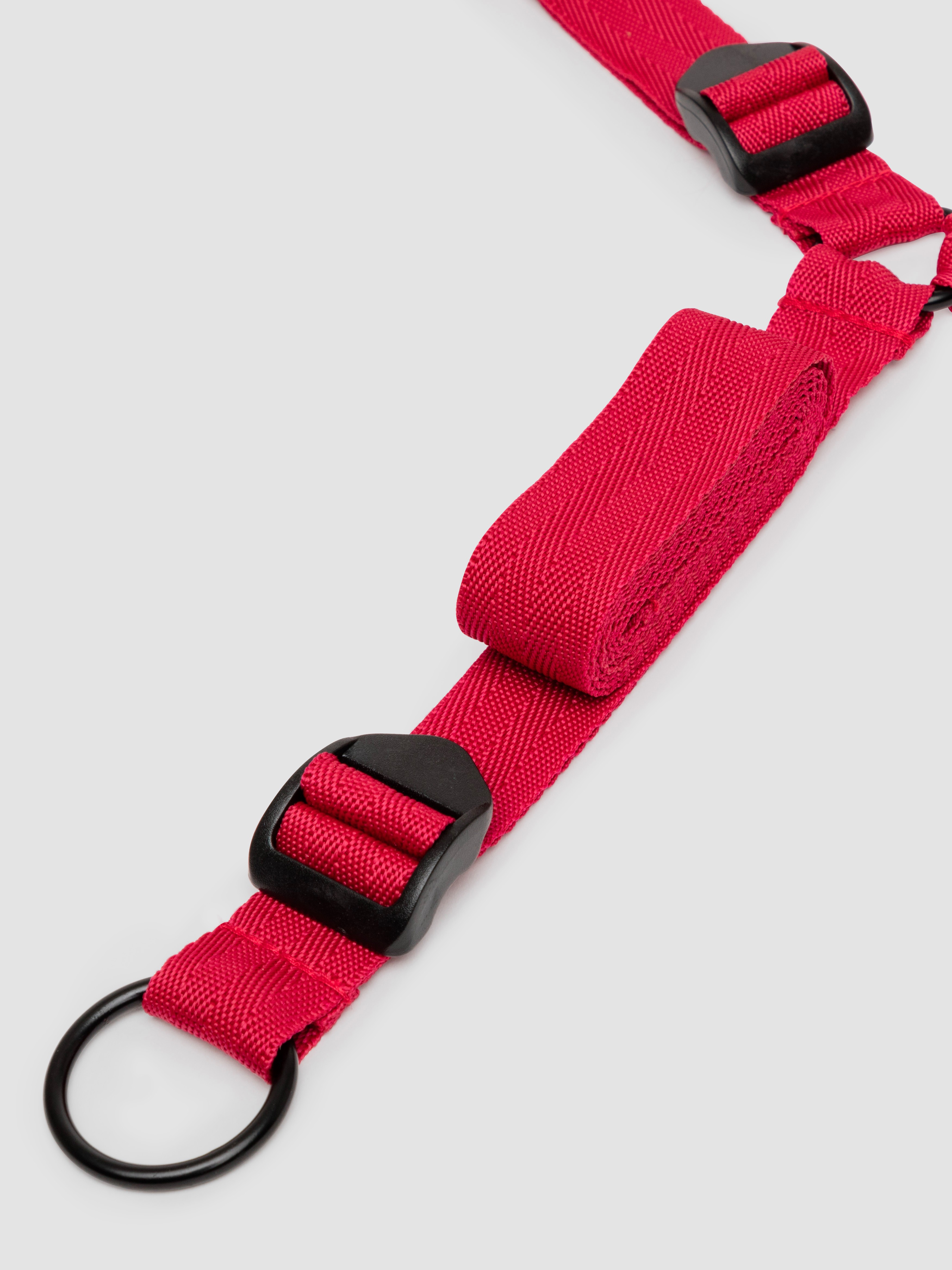 Bondage Boutique Bound to Please Red Under-Mattress Restraints , Red, hi-res