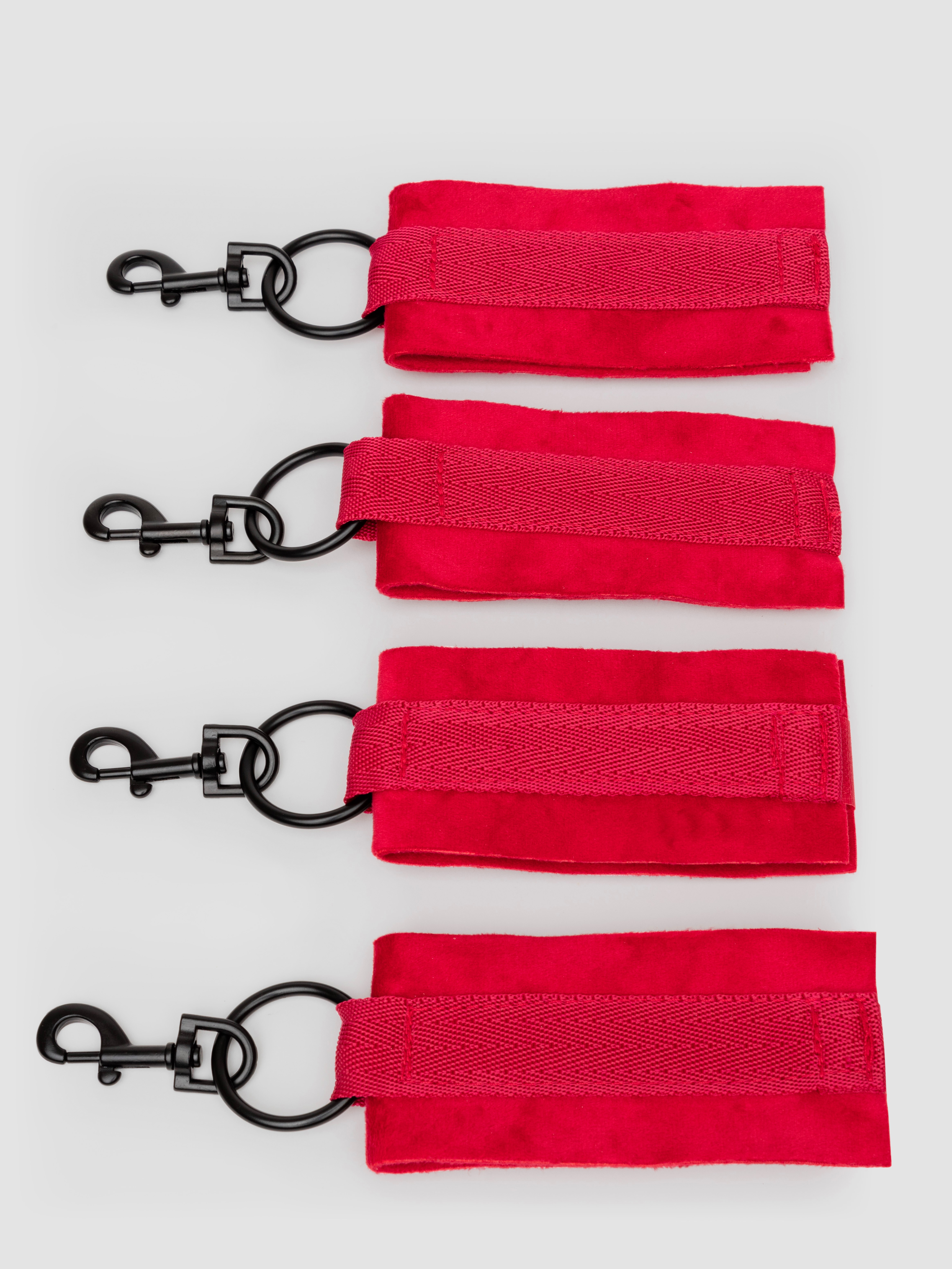 Bondage Boutique Bound to Please Red Under-Mattress Restraints , Red, hi-res