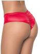 Mapale Wet Look High-Waisted Ruched Wet Look Thong, Red, hi-res