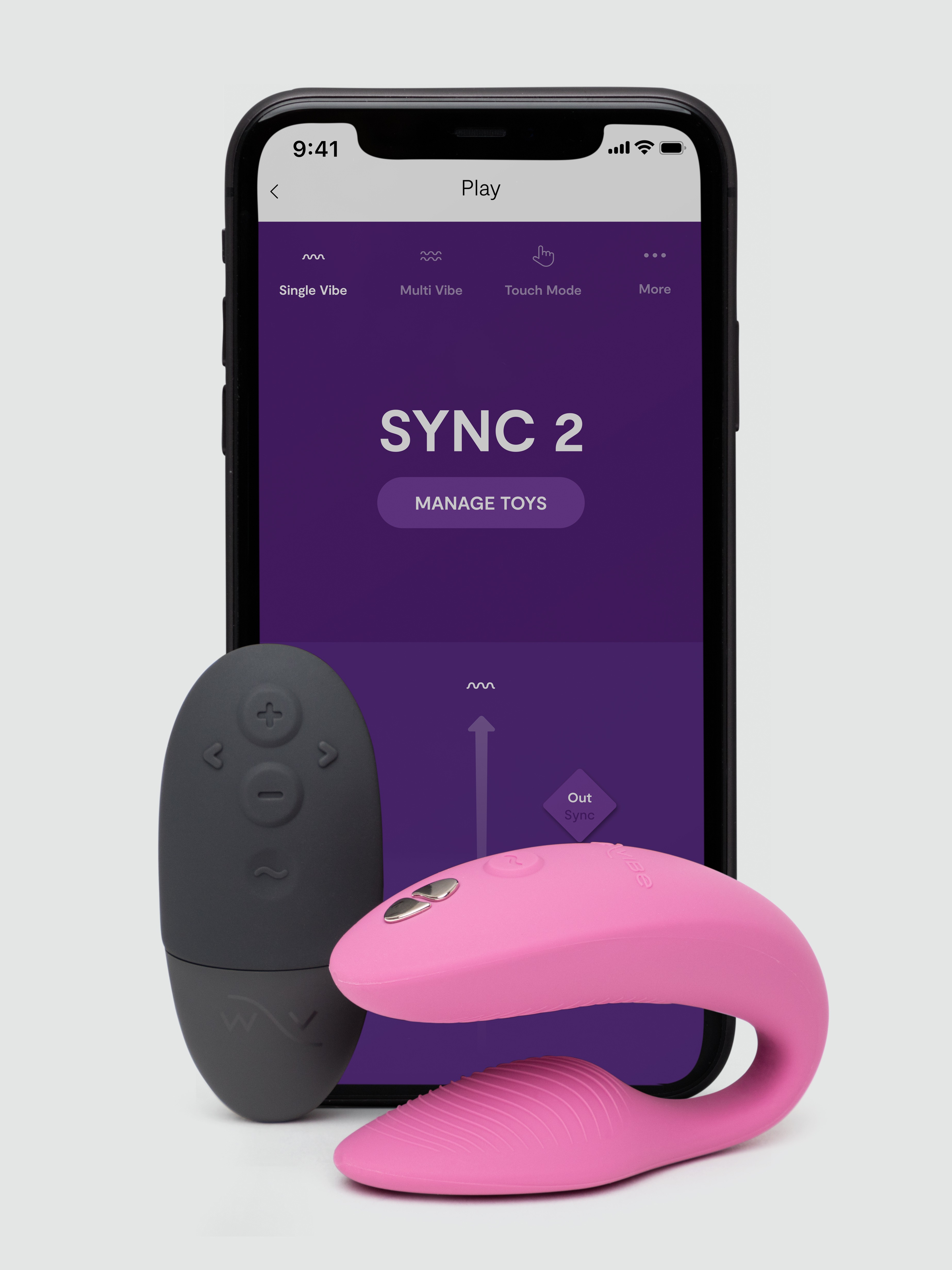 Image of We-Vibe Sync 2 Remote Control and App Rechargeable Couple's Vibrator - Pink