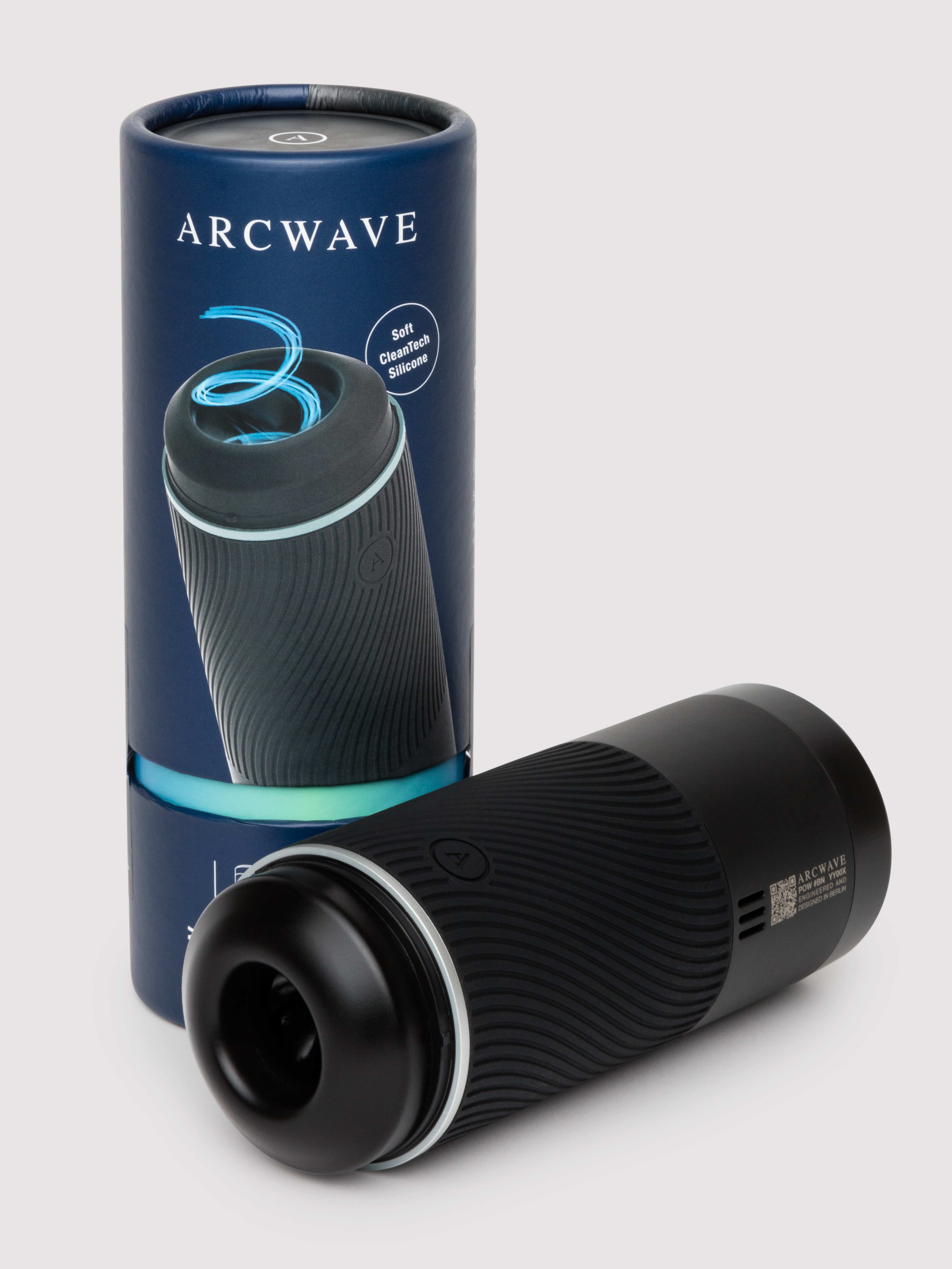Arcwave Pow Silicone Dual-Entrance Suction Control Male Masturbator, Black, hi-res