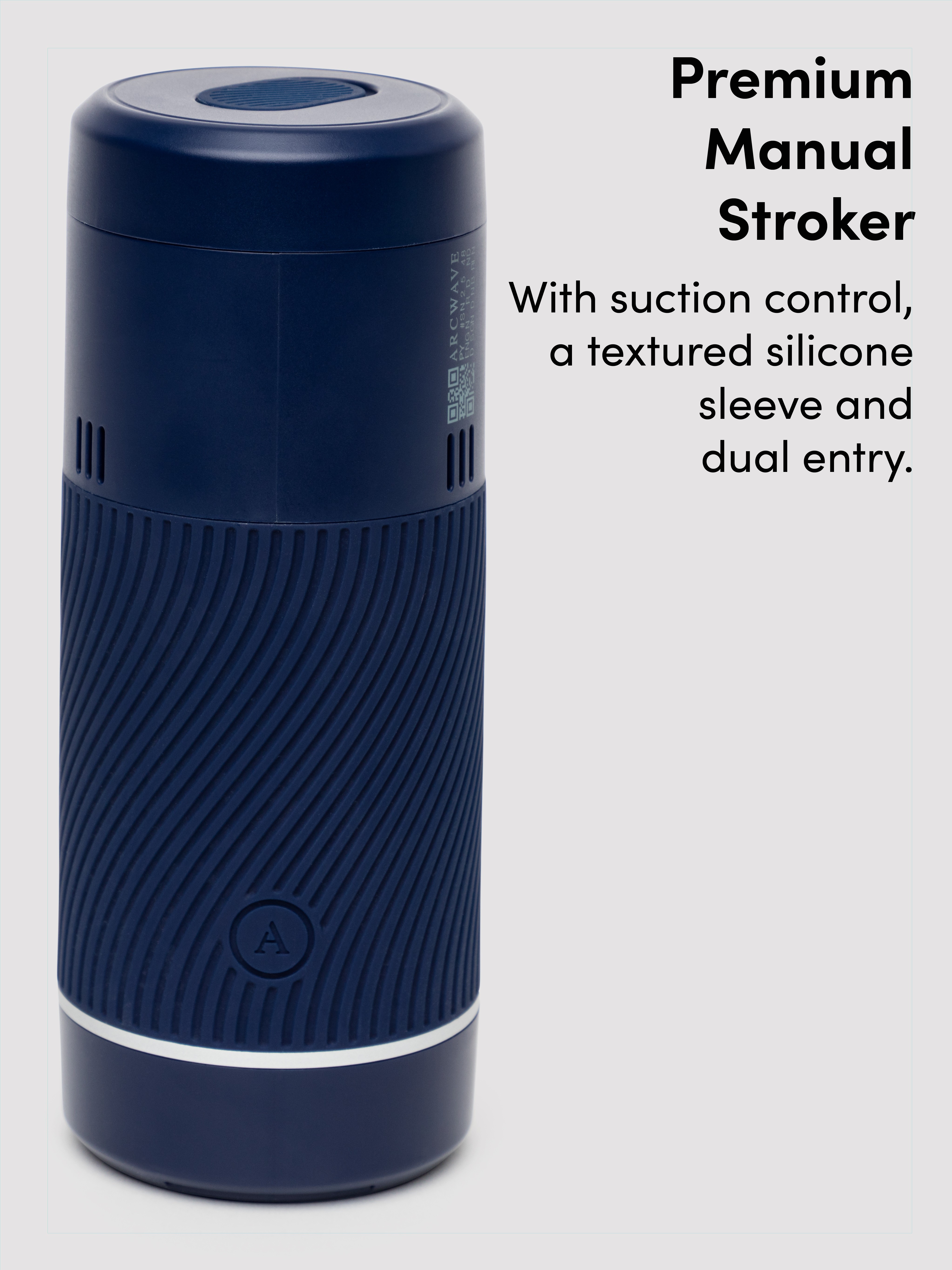 Arcwave Pow Silicone Dual-Entrance Suction Control Male Masturbator, Blue, hi-res