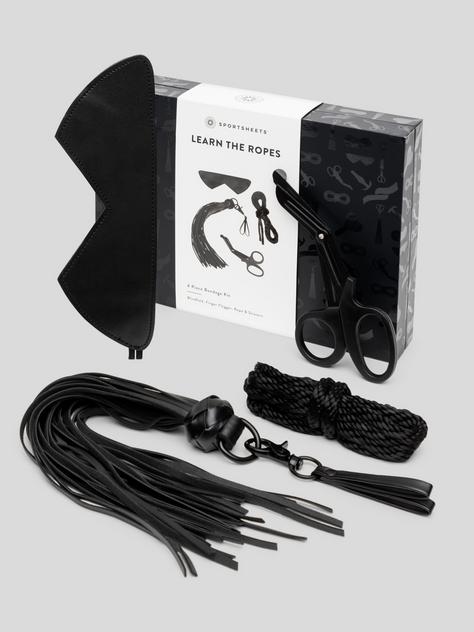 Sportsheets Learn the Ropes Shibari Bondage Kit, Black, hi-res