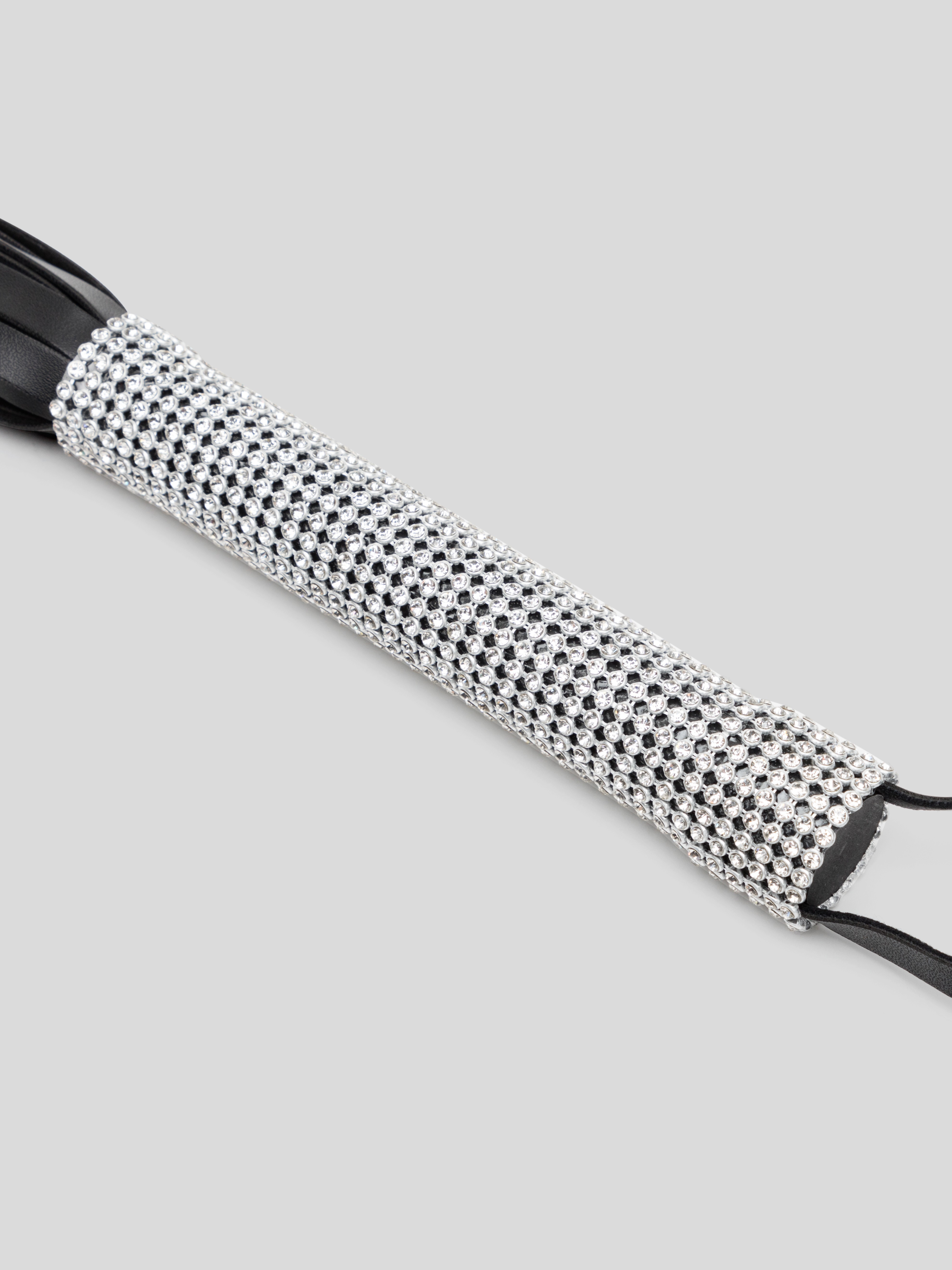 Sex & Mischief Diamante Handle Flogger, Black, hi-res