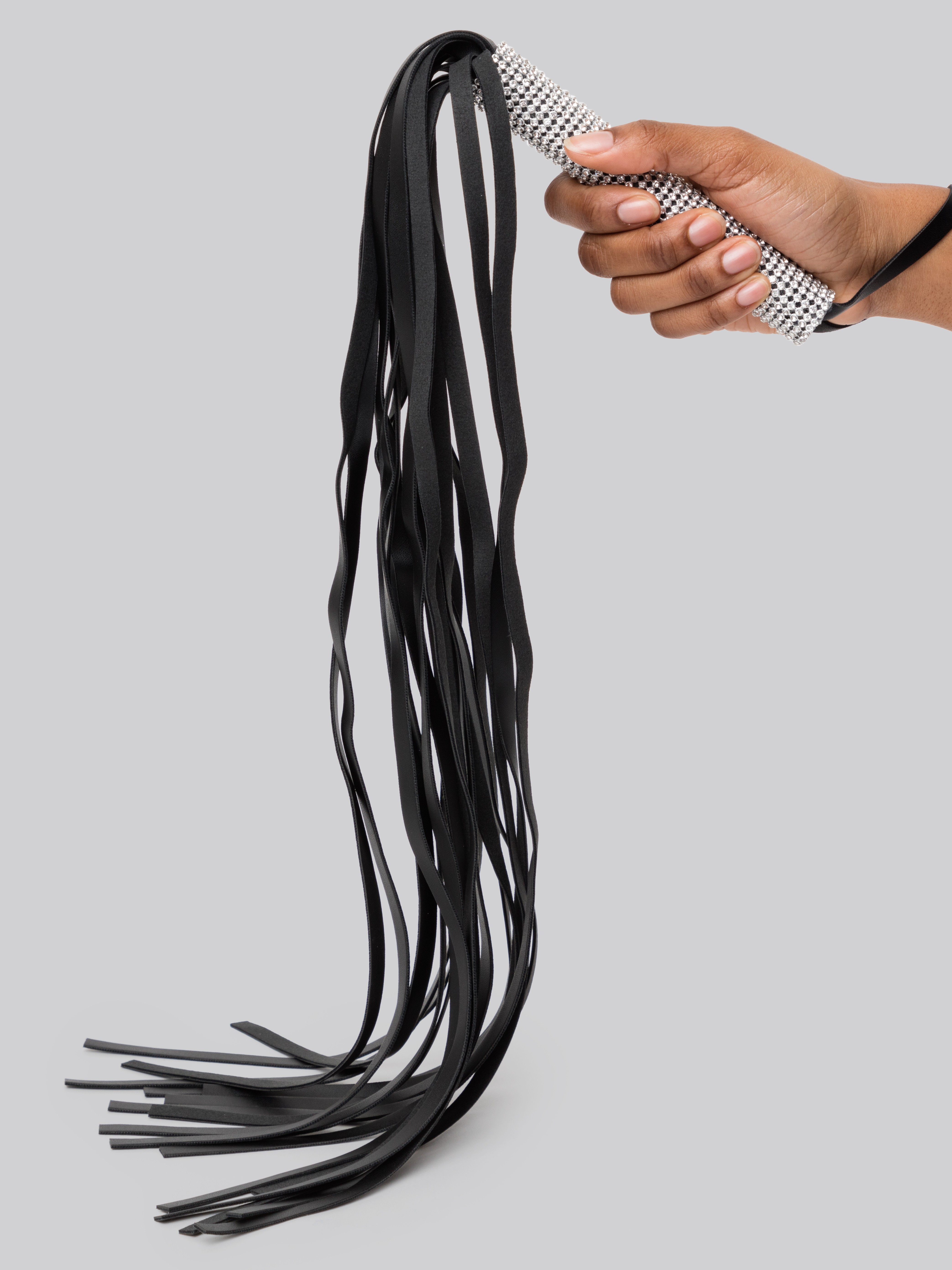 Sex & Mischief Diamante Handle Flogger, Black, hi-res