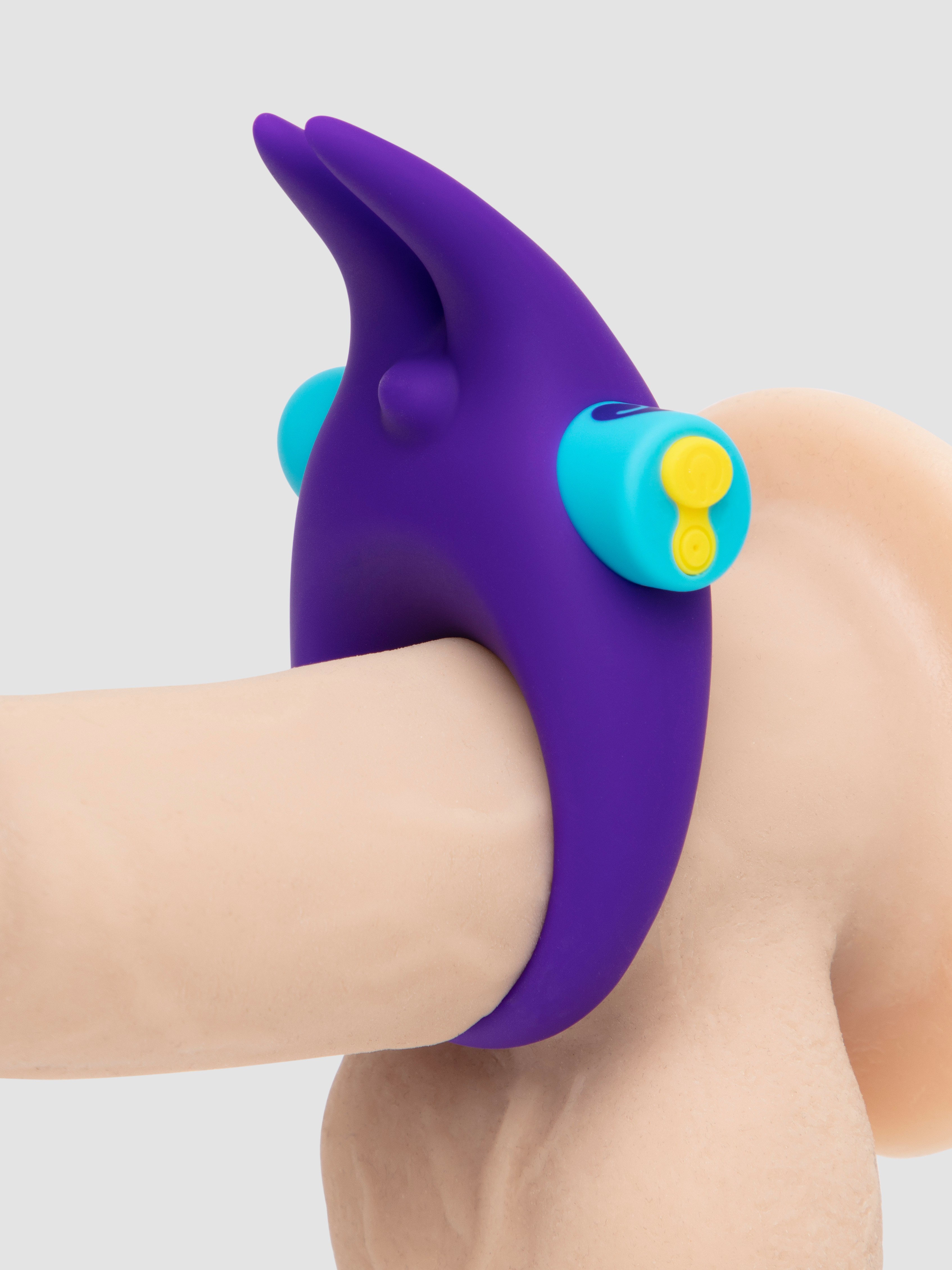 Lovehoney Excite 10 Function Rechargeable Rabbit Love Ring , Purple, hi-res