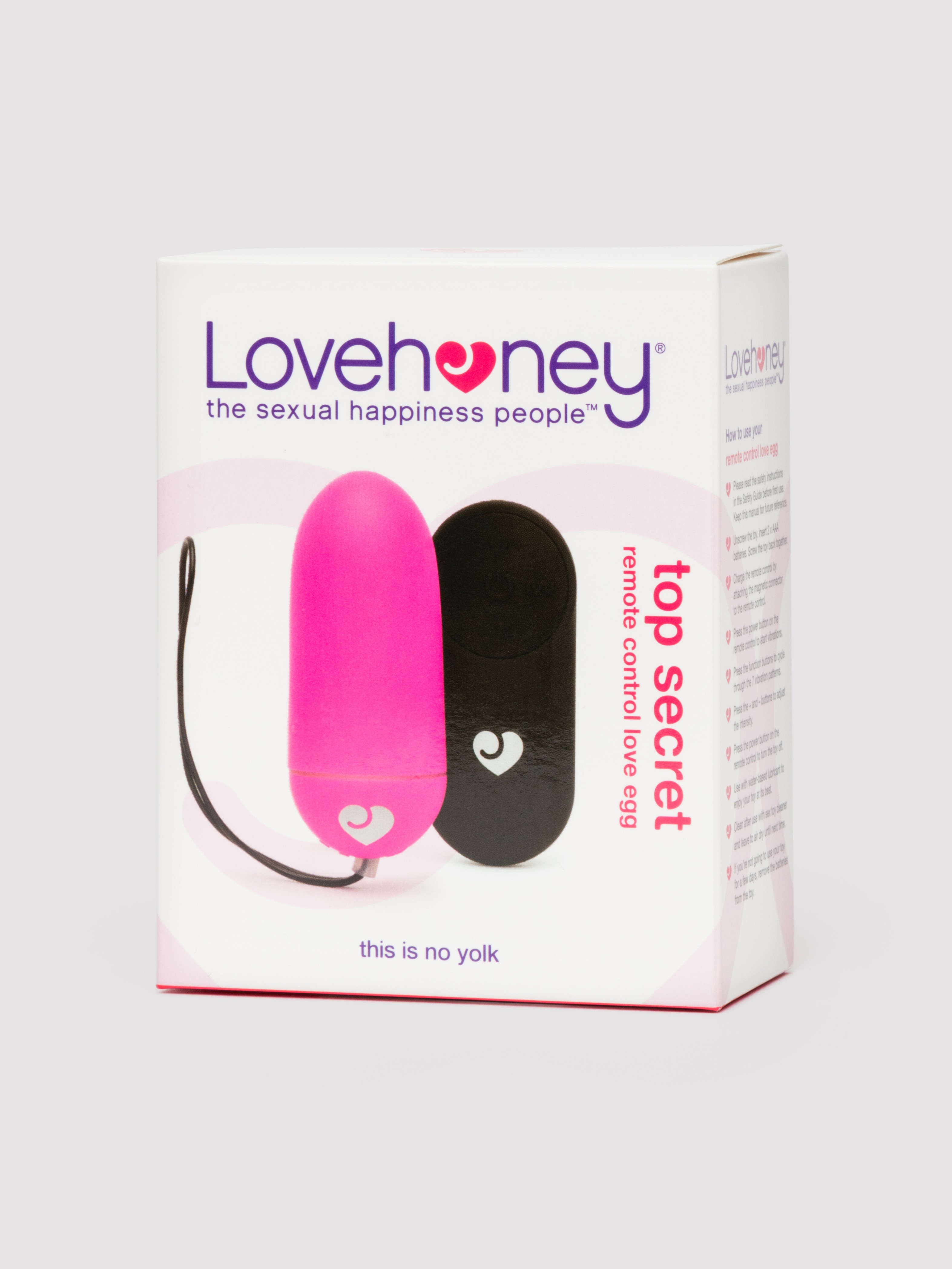 Lovehoney Top Secret Remote Control Large Love Egg, Pink, hi-res