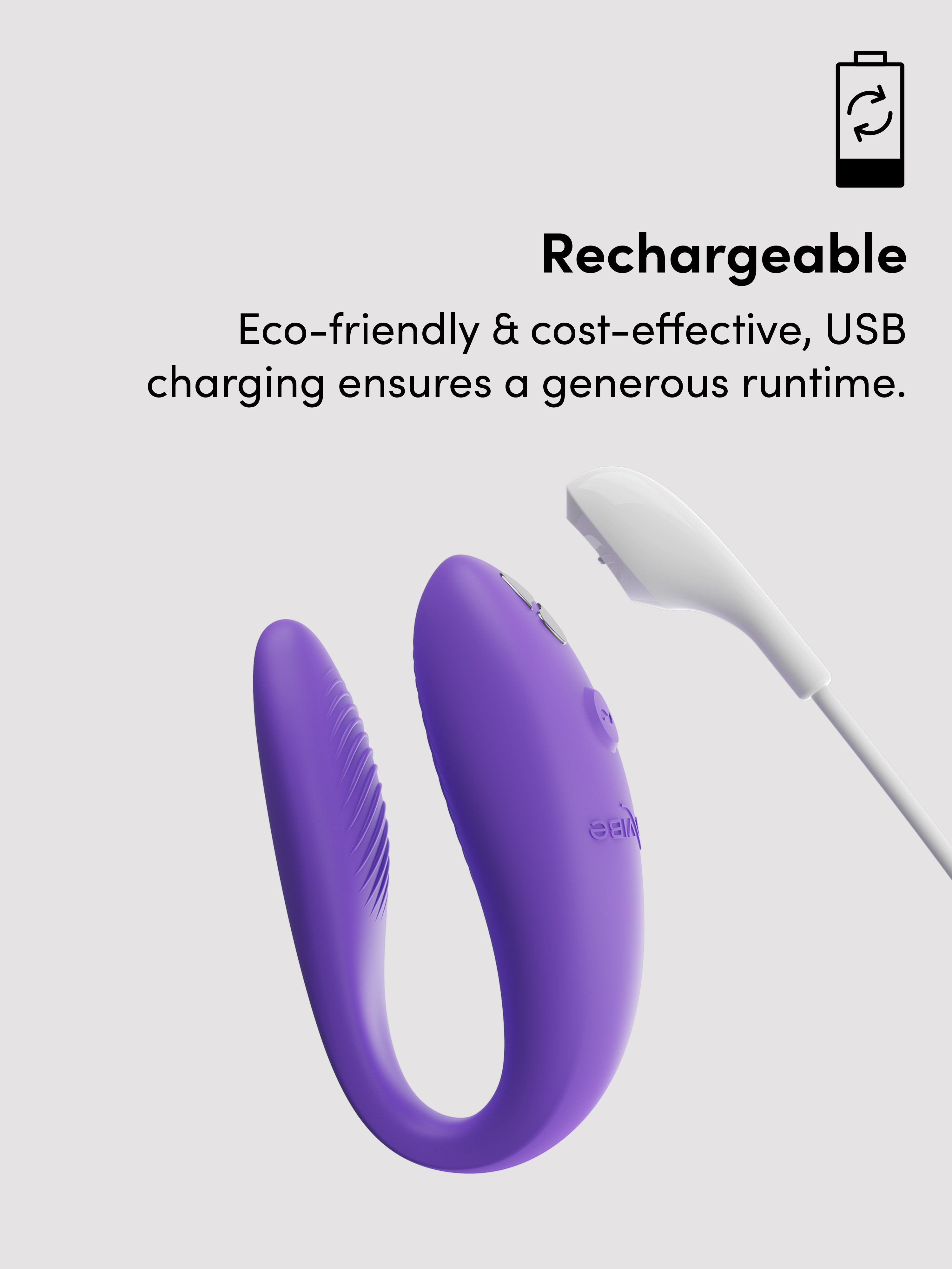 We-Vibe Sync Go App Controlled Rechargeable Clitoral and G-Spot Vibrator, Purple, hi-res