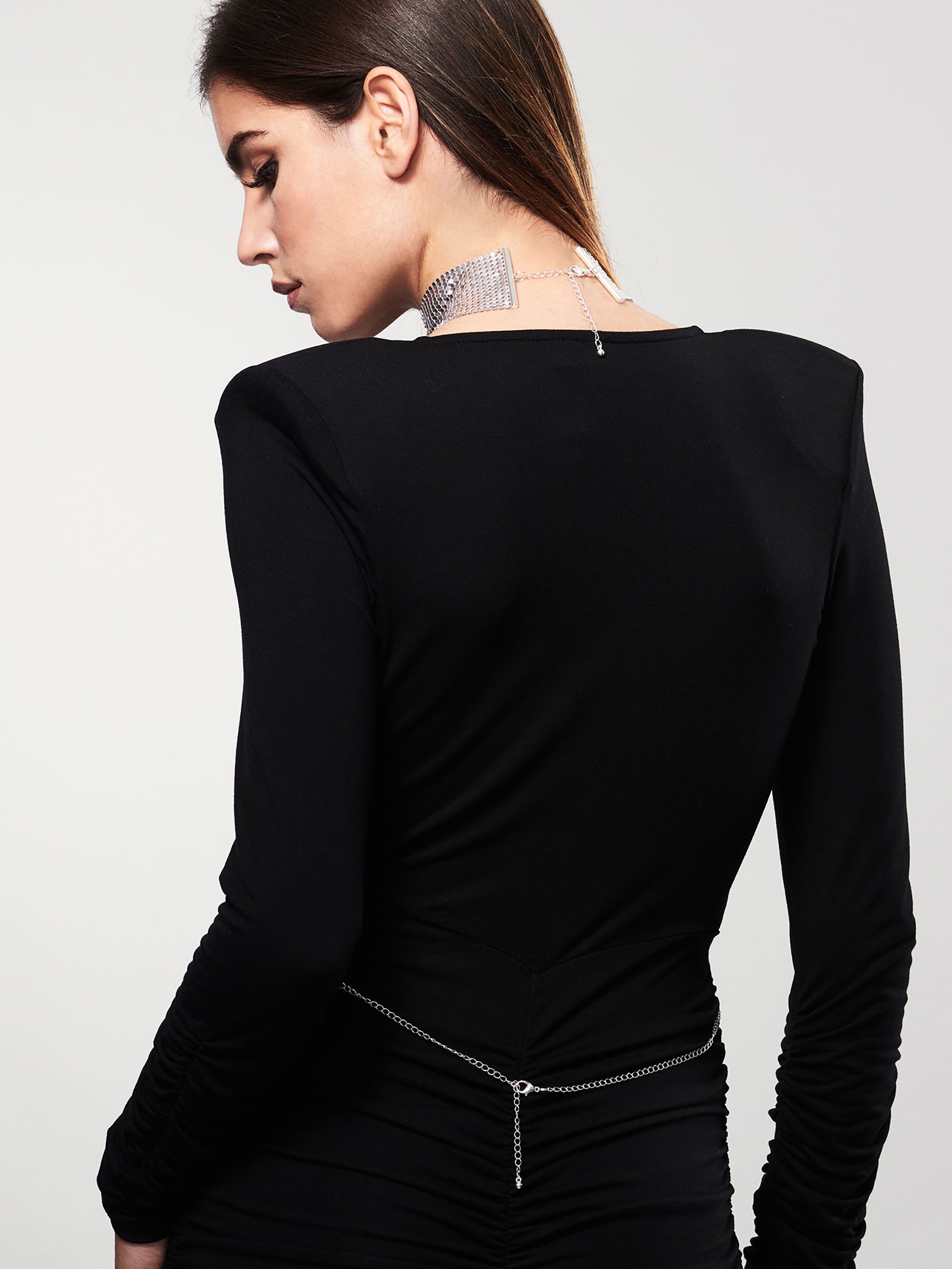  Bijoux Indiscrets Silver Metallic Mesh Collar , Silver, hi-res