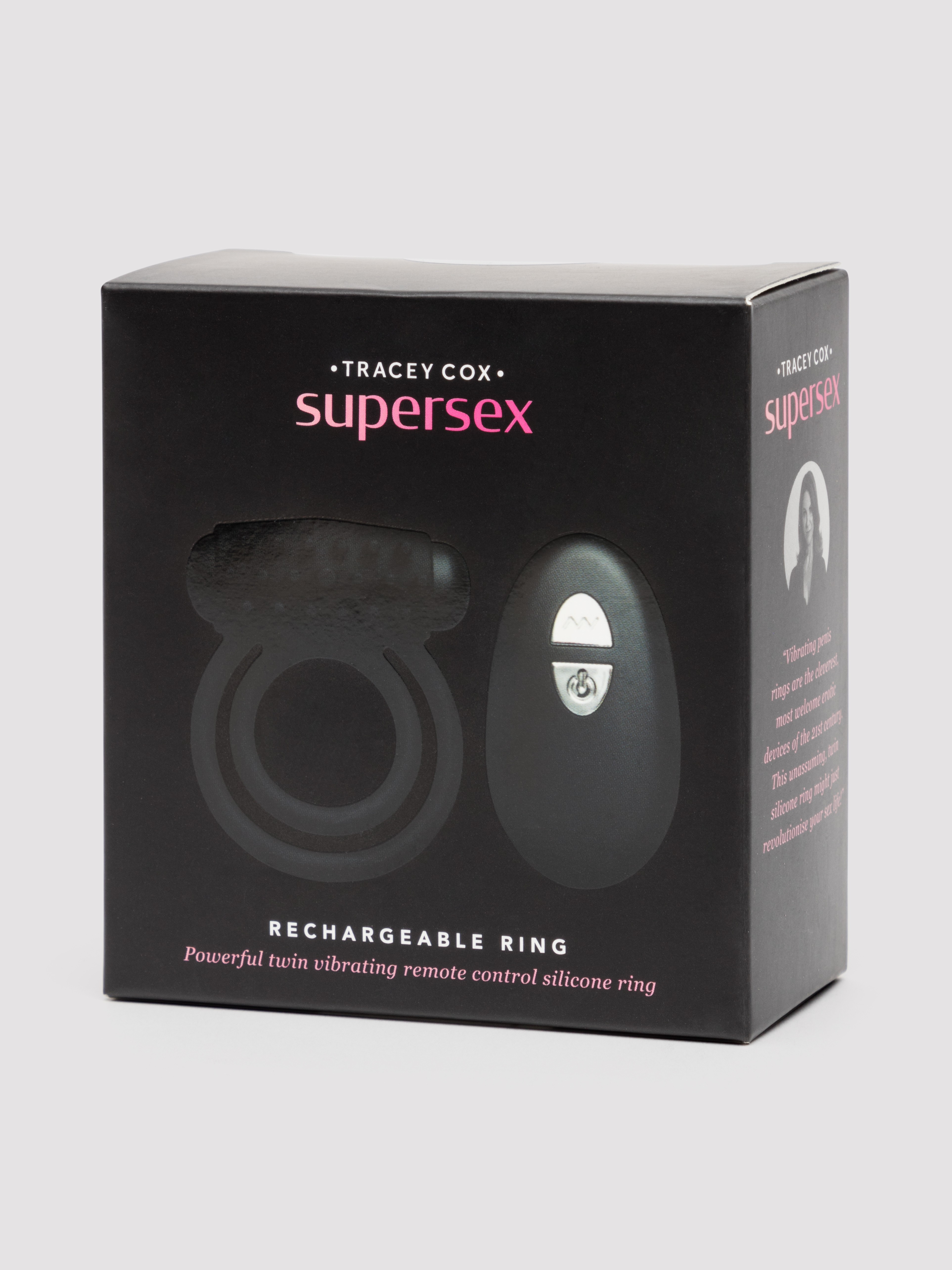 Tracey Cox Supersex Remote Control Rechargeable Love Ring, Black, hi-res