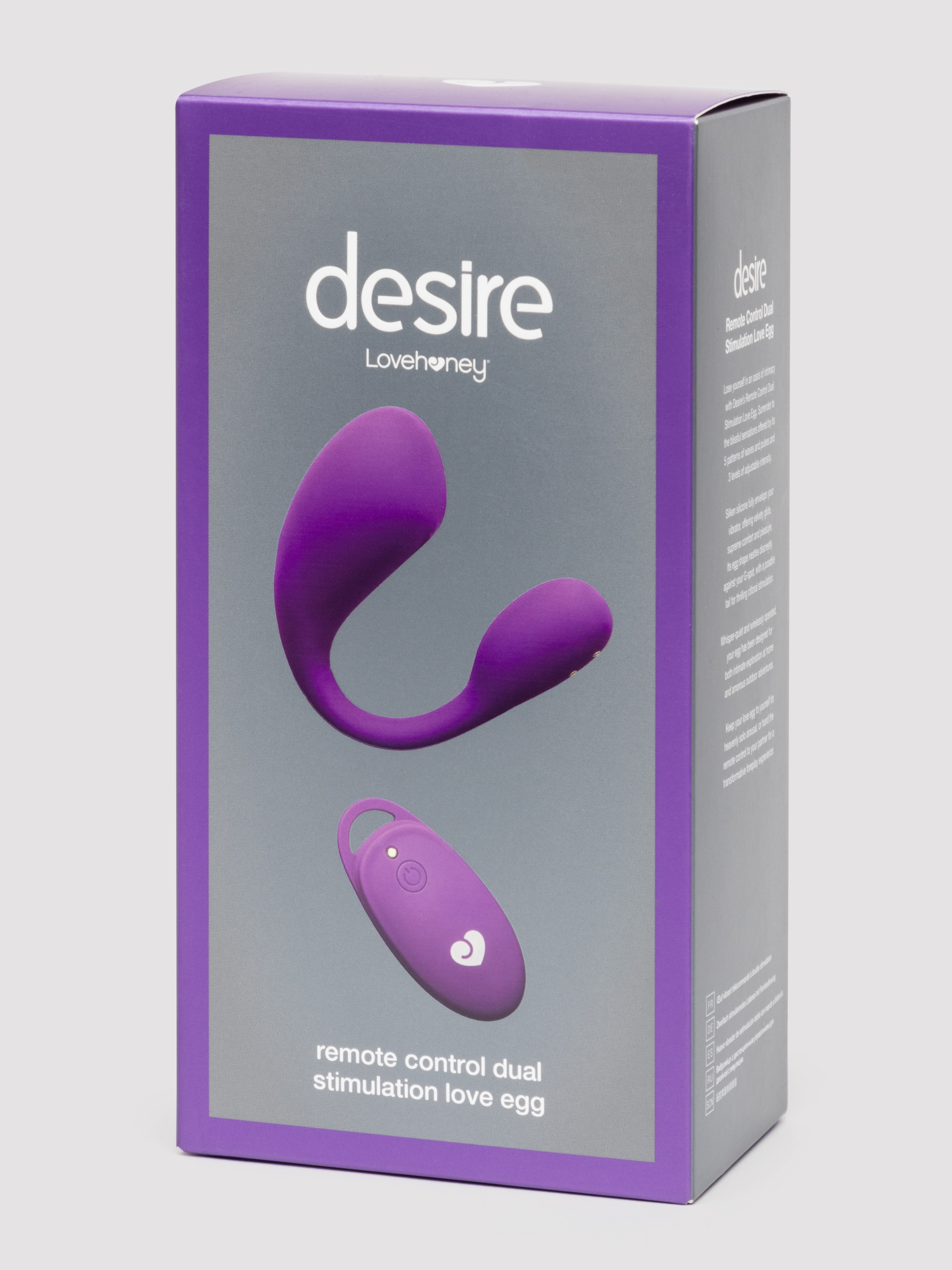 Lovehoney Desire Remote Control Dual Stimulation Love Egg, Purple, hi-res