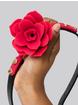 Rosegasm Bloom Secret Kisses Silicone Rose Ball Gag with Leather Strap, Red, hi-res