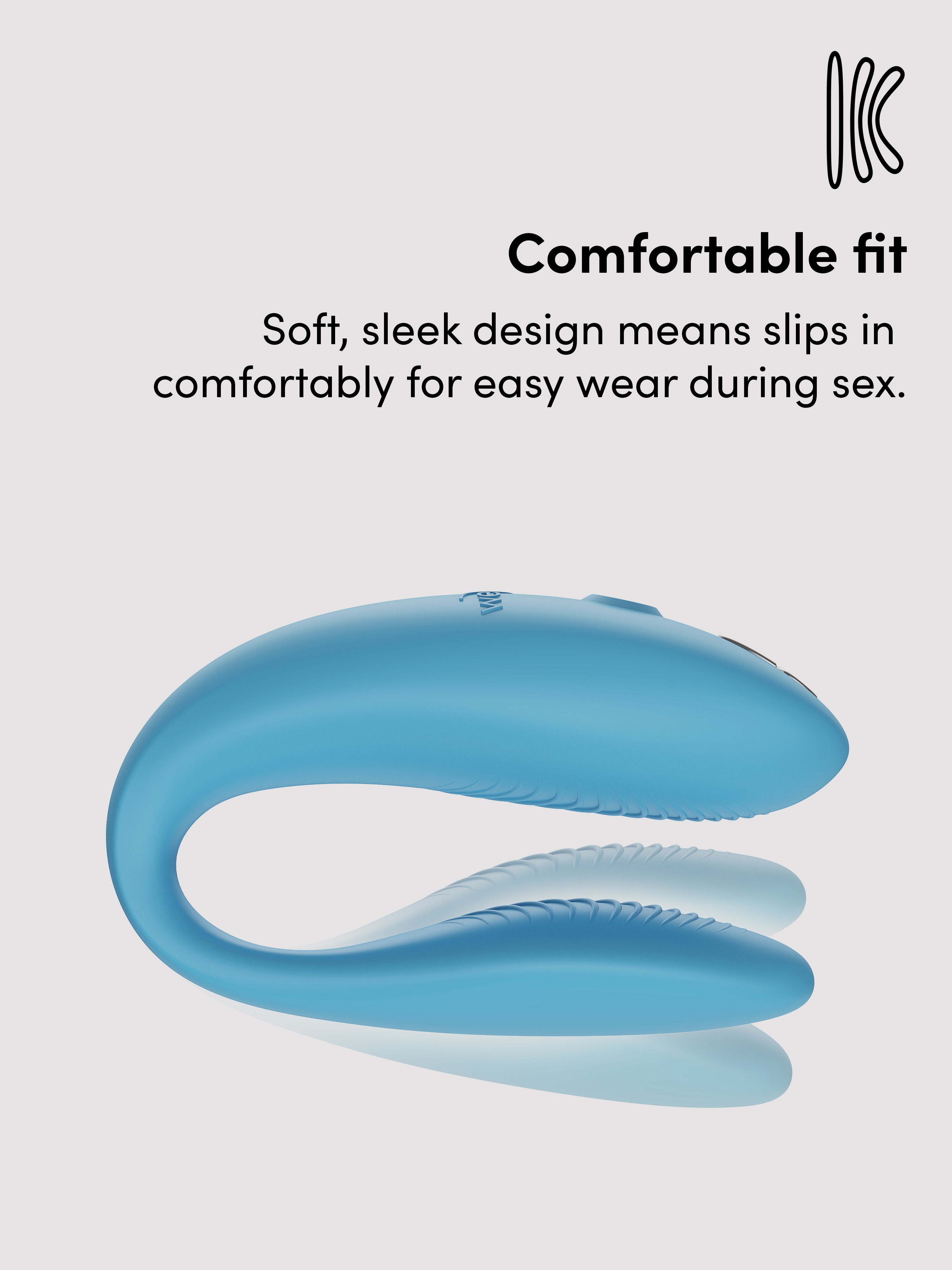 We-Vibe Sync Go App Controlled Rechargeable Clitoral and G-Spot Vibrator, Blue, hi-res