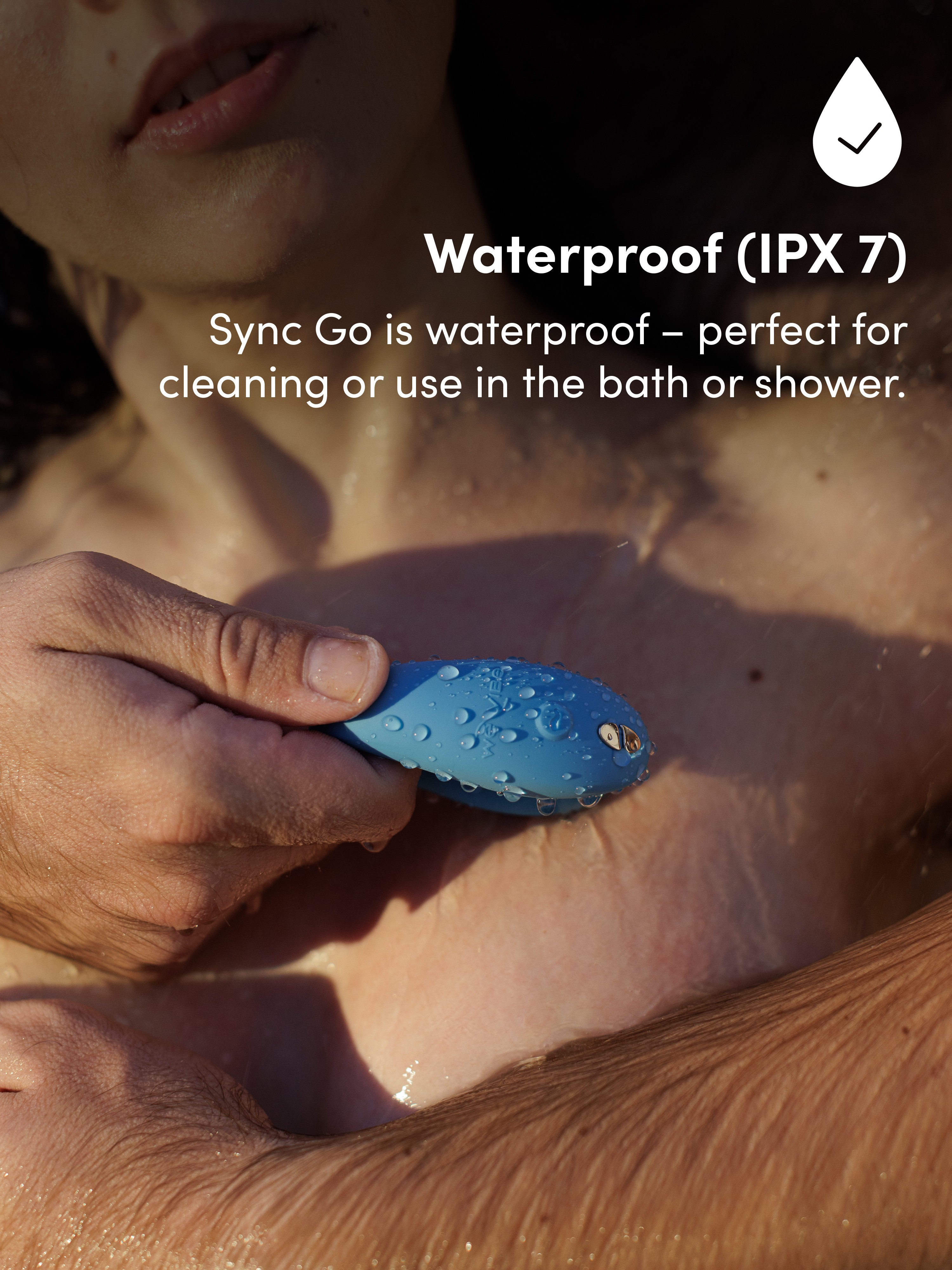 We-Vibe Sync Go App Controlled Rechargeable Clitoral and G-Spot Vibrator, Blue, hi-res