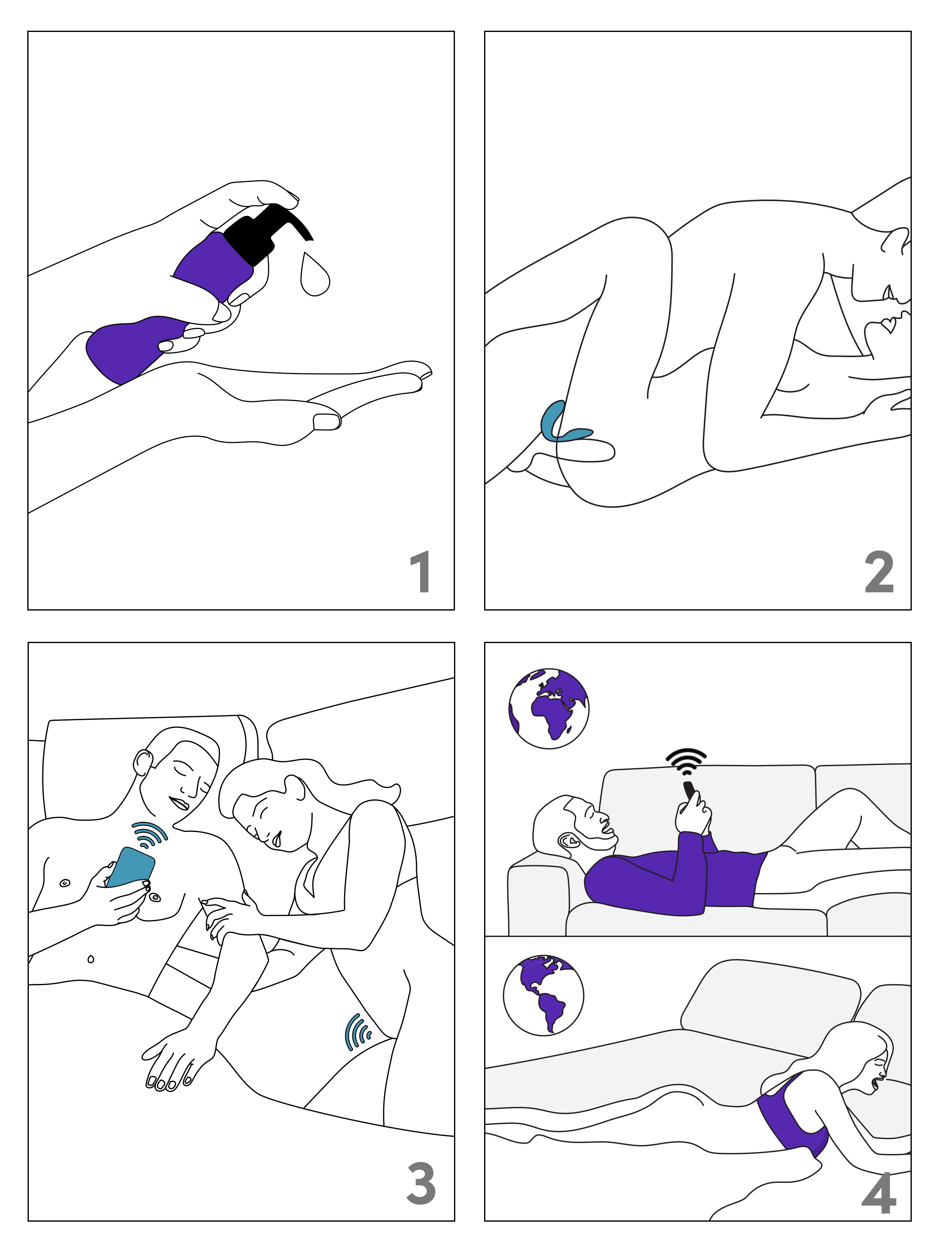 We-Vibe Sync Go App Controlled Rechargeable Clitoral and G-Spot Vibrator, Blue, hi-res