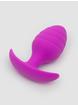  Lovehoney Booty Bliss Bulbous Silicone Textured Butt Plug, Purple, hi-res