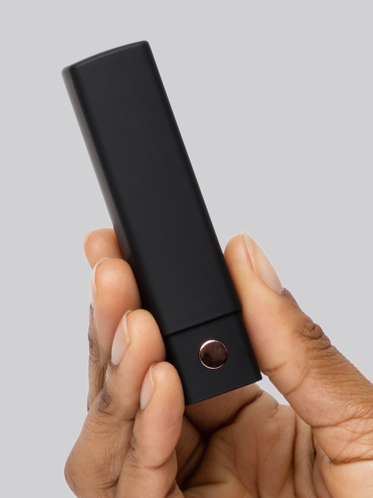 Lovense Exomoon App Controlled Rechargeable Silicone Lipstick Bullet Vibrator, Black, hi-res