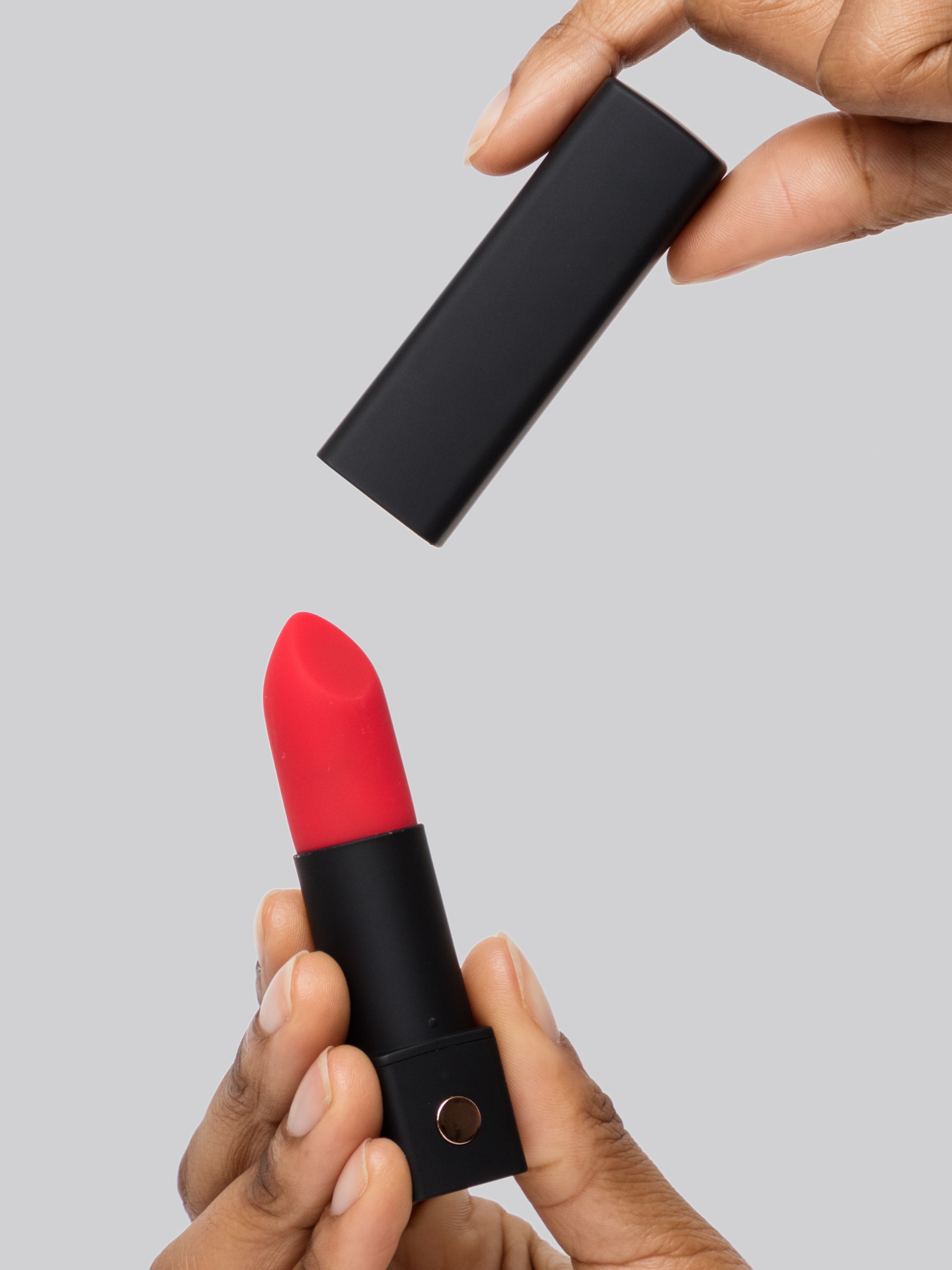 Lovense Exomoon App Controlled Rechargeable Silicone Lipstick Bullet Vibrator, Black, hi-res