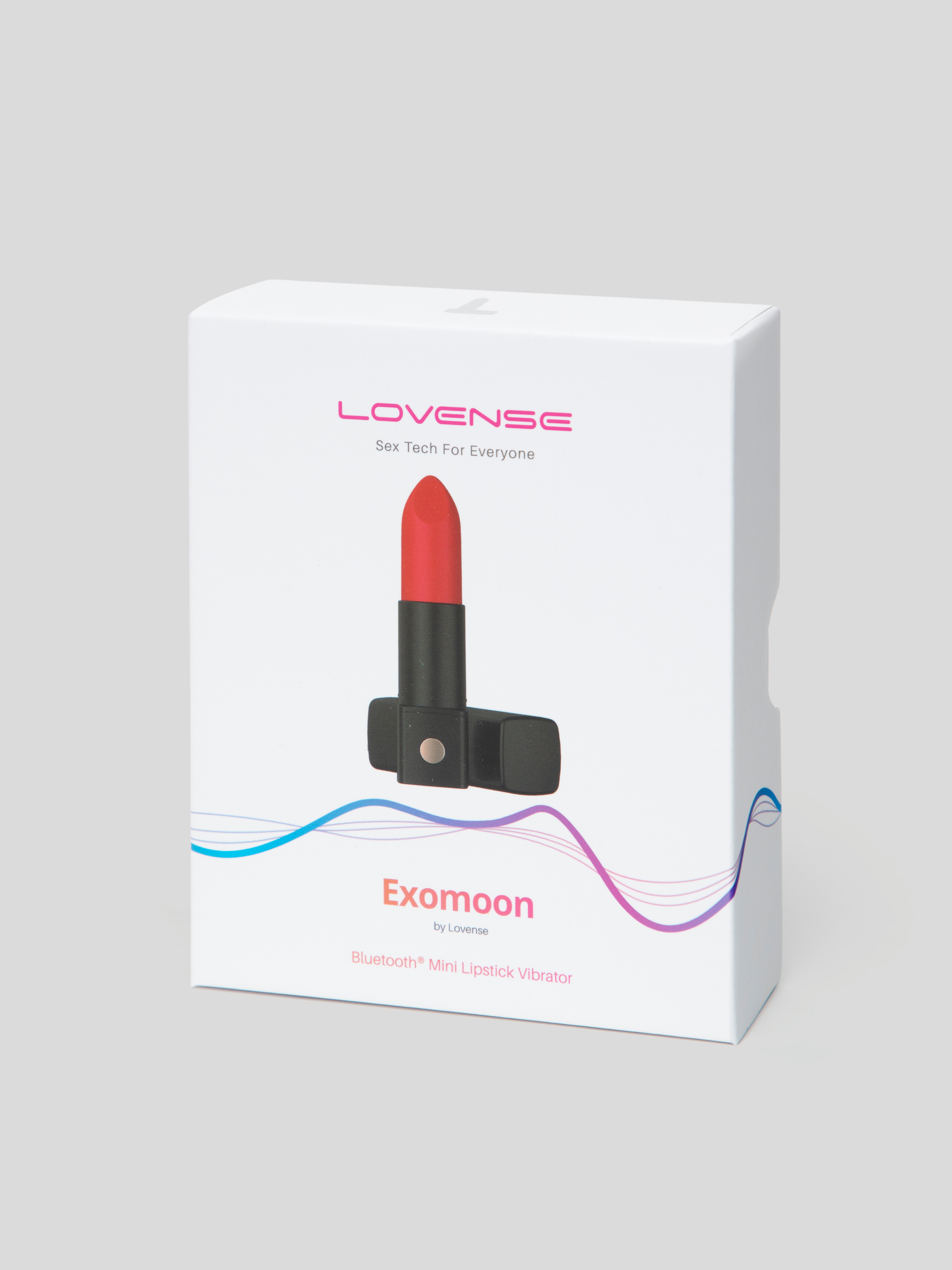 Lovense Exomoon App Controlled Rechargeable Silicone Lipstick Bullet Vibrator, Black, hi-res