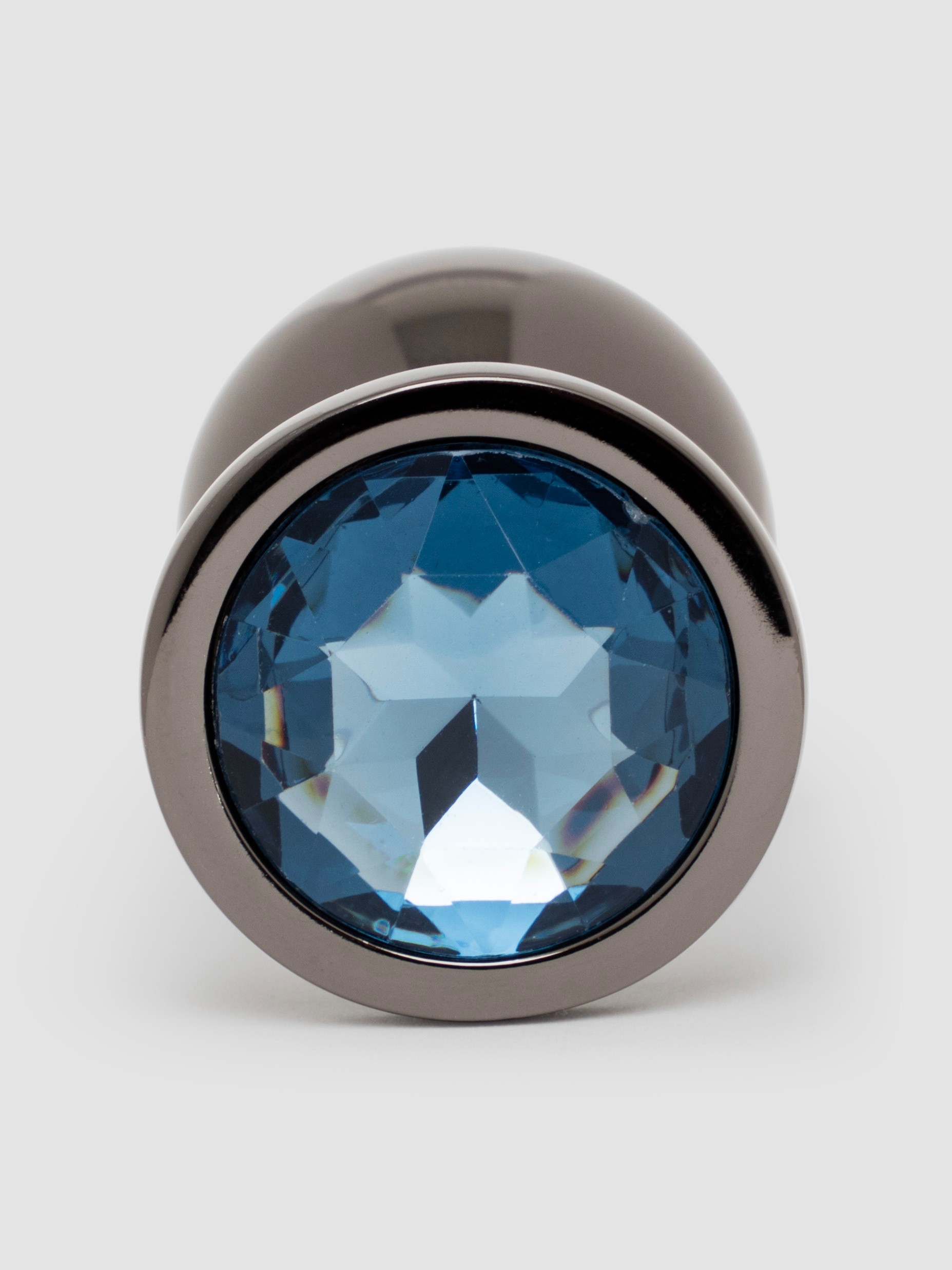 Lovehoney Gunmetal Jewelled Metal Medium Butt Plug 3 Inch, Grey, hi-res